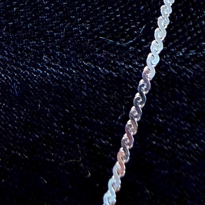 Silver tone Box Chain Necklace 22 Inch Fine Link Italian Style Silver