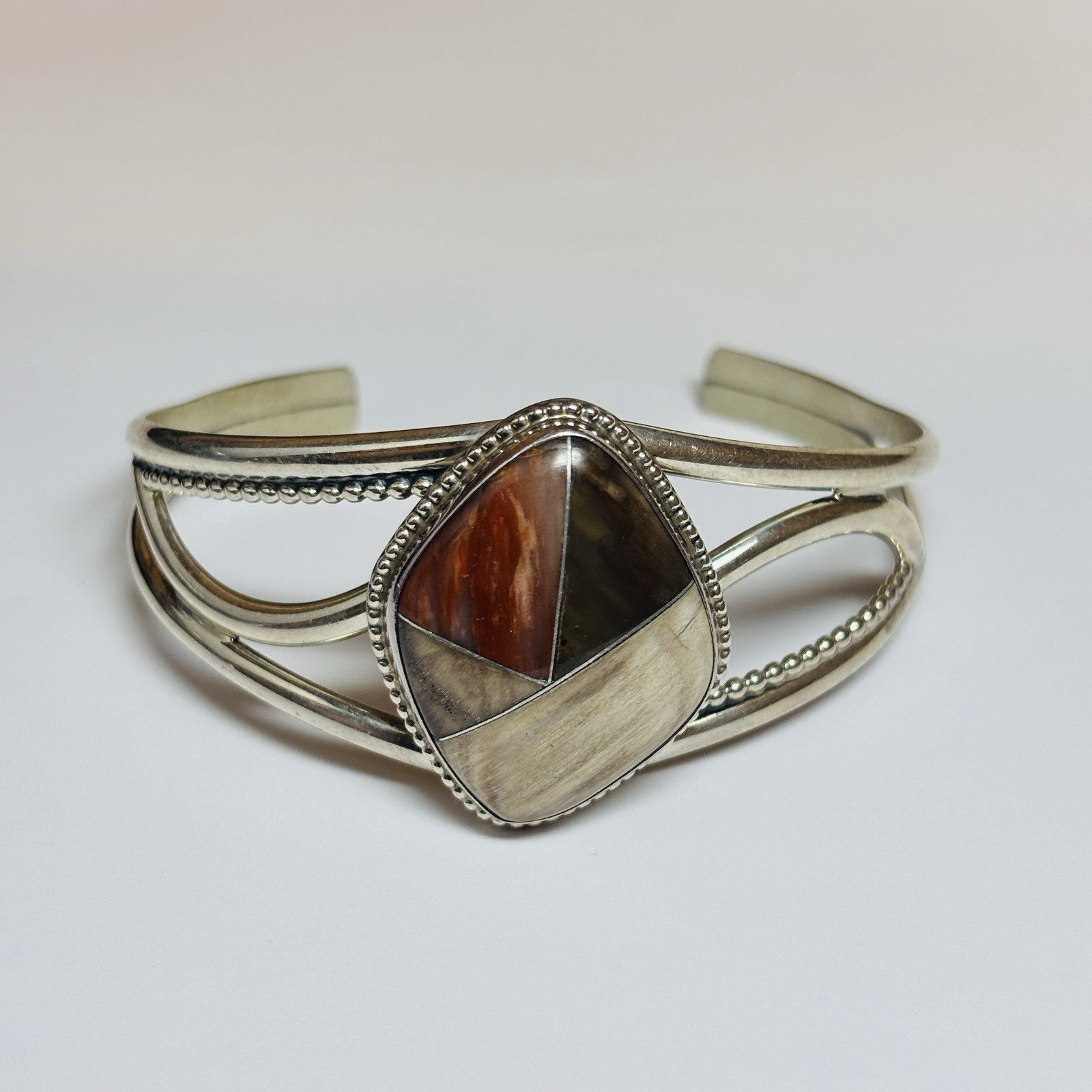 Jay King DTR Sterling Silver Agate Cuff Bracelet 6.75 in – .83