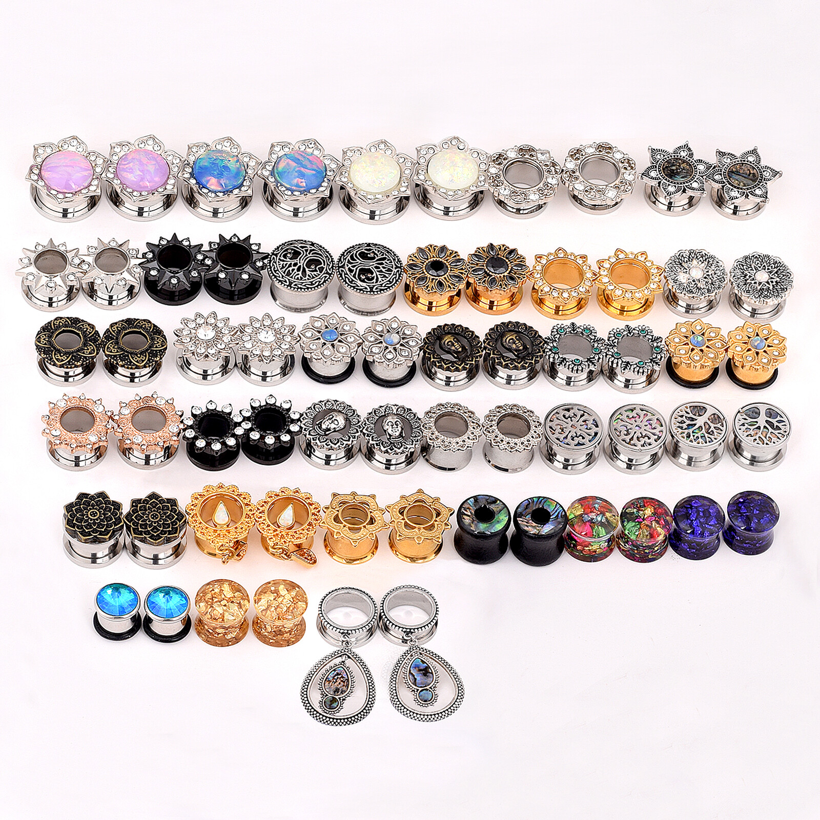 5-200PCS Wholesale Lot Ear Plugs Ear Gauges Random Mixed Style Flesh Tunnels