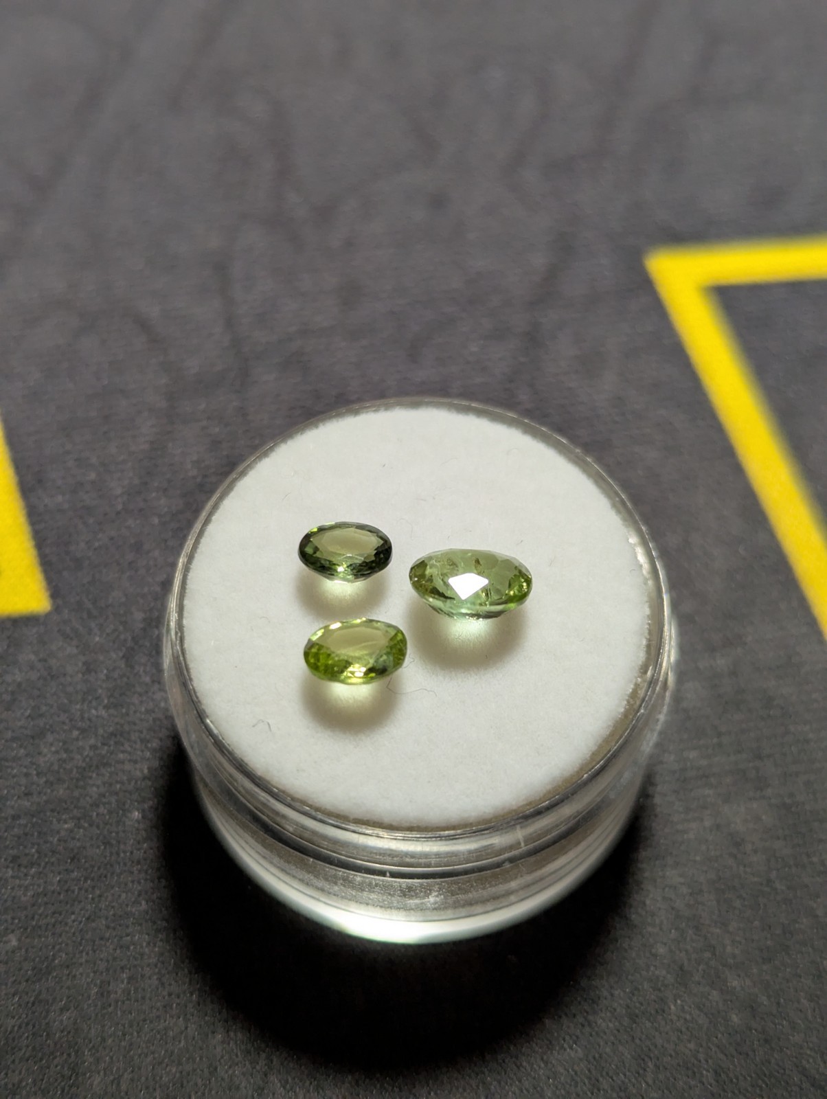 1.83ctw Natural Olive Yellow-Green Tourmaline Lot (3) Oval VS Unheated Gemstone