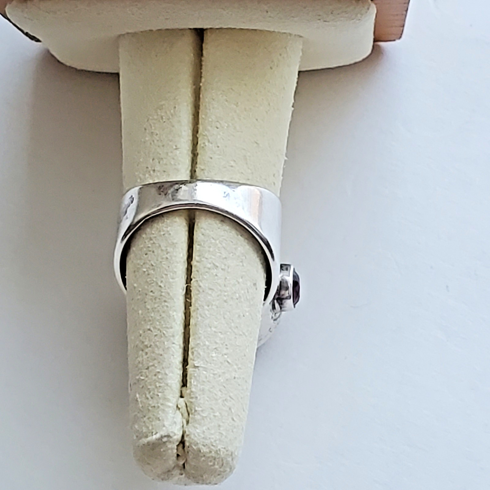 Unique Oval Citrine And Amethyst Sterling Silver 925 Wide Cocktail Ring Size 7