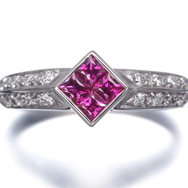 Ruby 0.31ct Diamond 0.20ct Ring 900 Platinum
