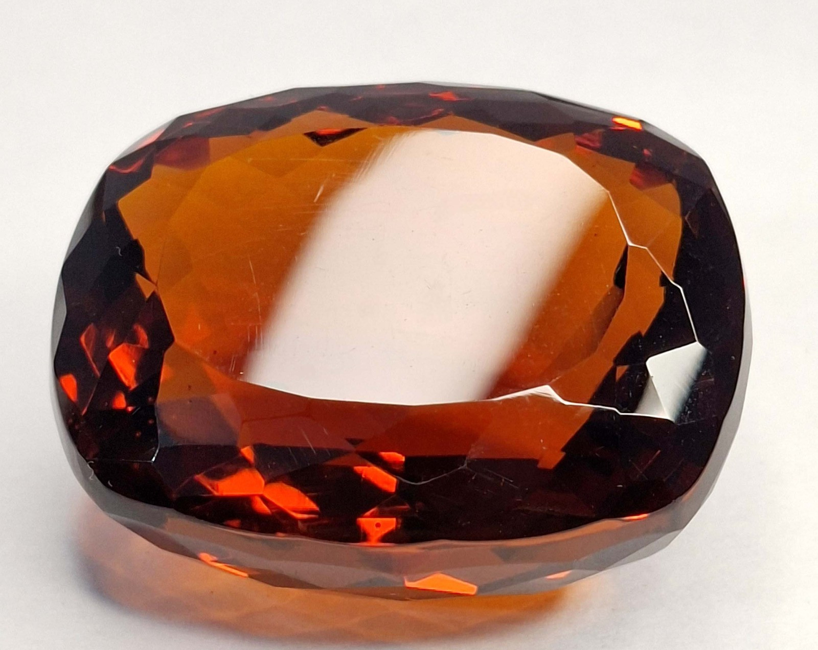 Natural Cushion Cut Hessonite Garnet 211-213 Ct Certified Loose Gemstone RK1069