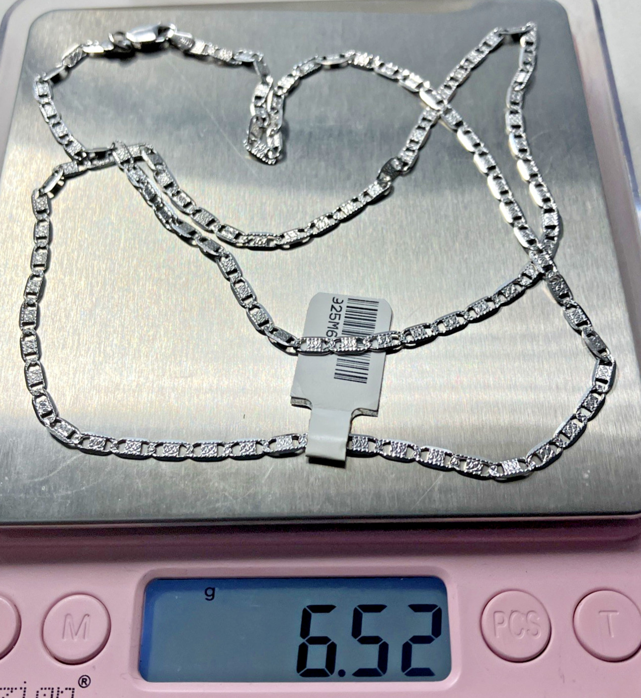 925 Italy Sterling Silver Solid Mariner Chain 6.5grams 3mm 24inches Necklace