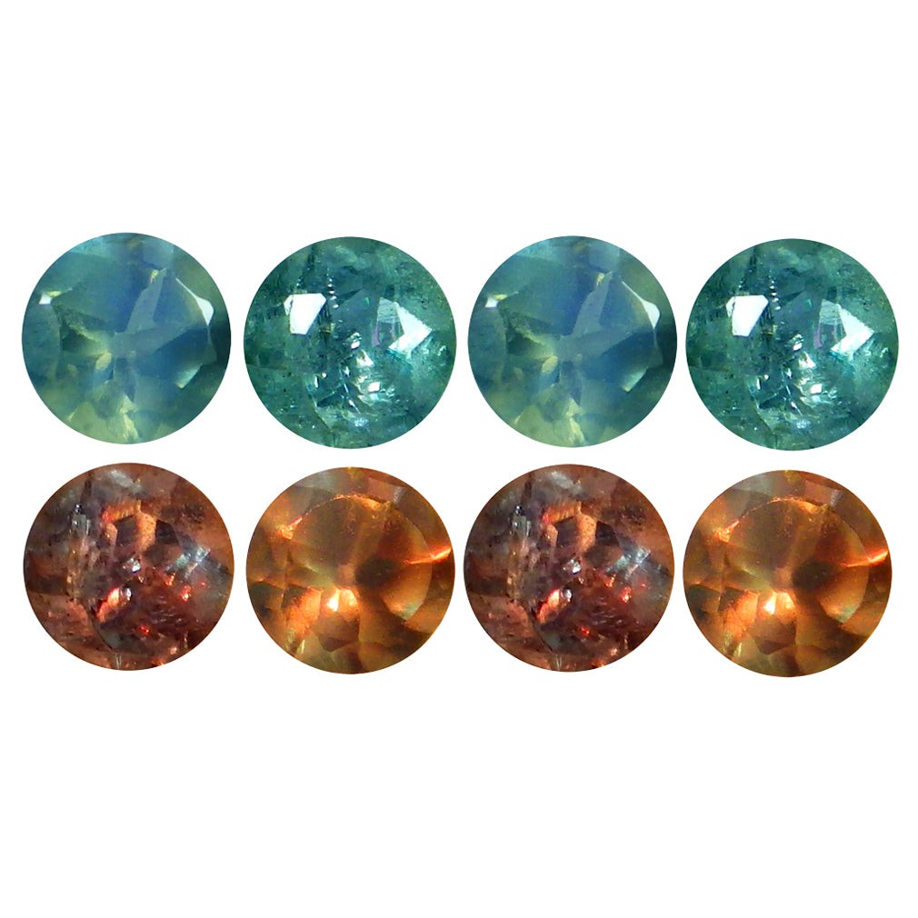 0.36 ct (4 pcs) CALIBRATED (2.64 x 2.64mm) Green Natural Round Alexandrite