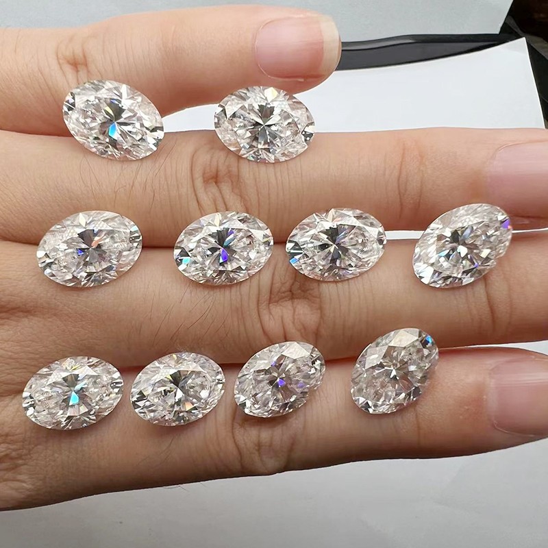 US 1-8ct Excellent Oval Cut D Color Loose Moissanite Stone VVS1 GRA Certificate