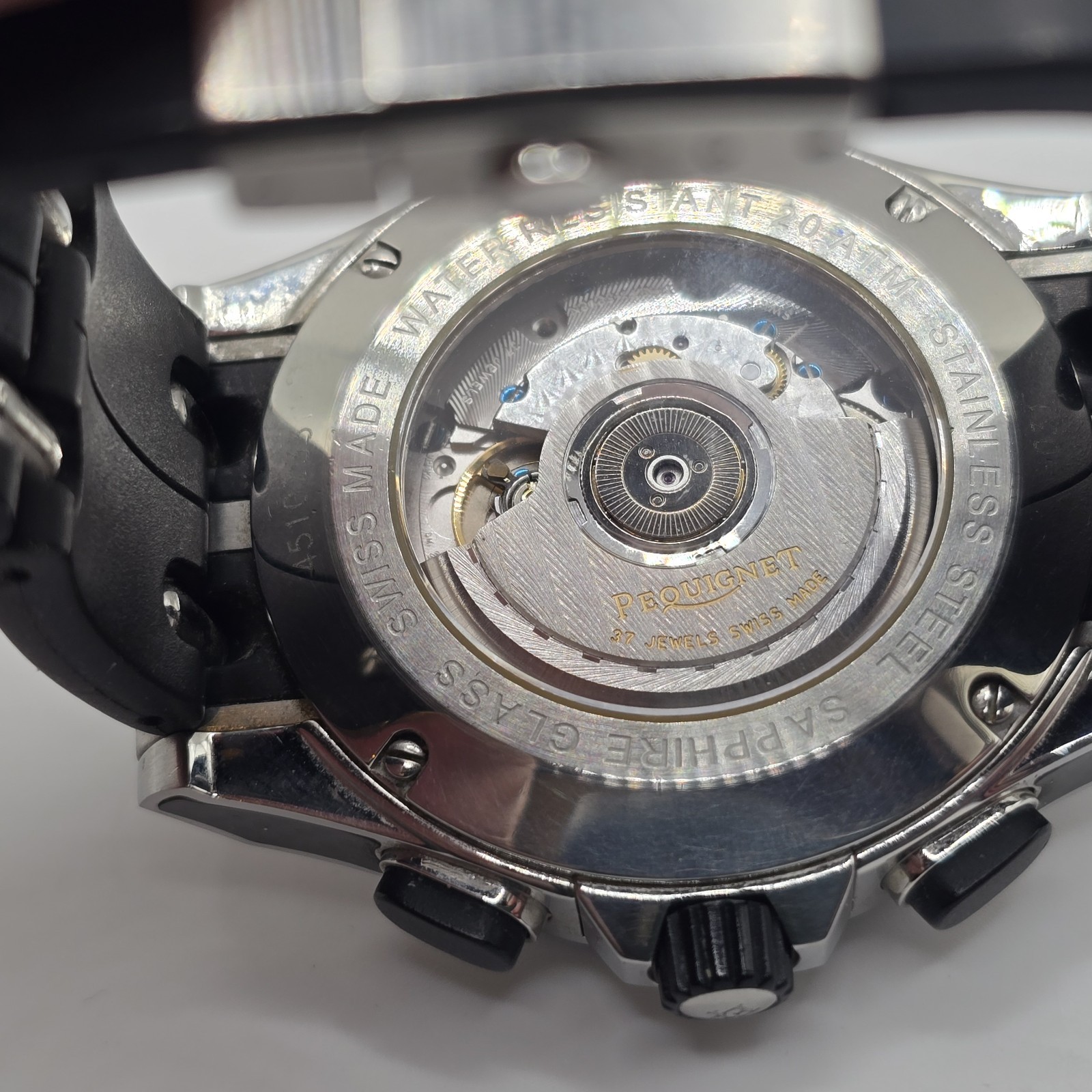 Pequignet Moorea Triomphe Automatic Chronograph Watch Carbon Fiber 44mm
