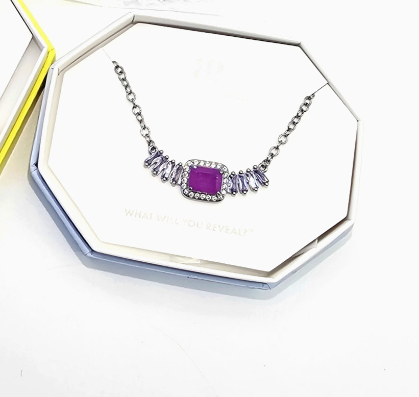 Bomb Party BP Jewelry Bundle – Necklace, Earrings, Ring Size 6 – Lavender Ice