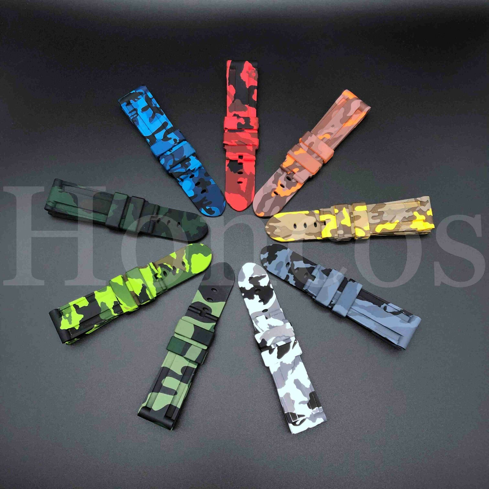 22 24 26 mm Camo Rubber Band Strap Fits for Panerai PAM Watch 40 44 45 47 Man