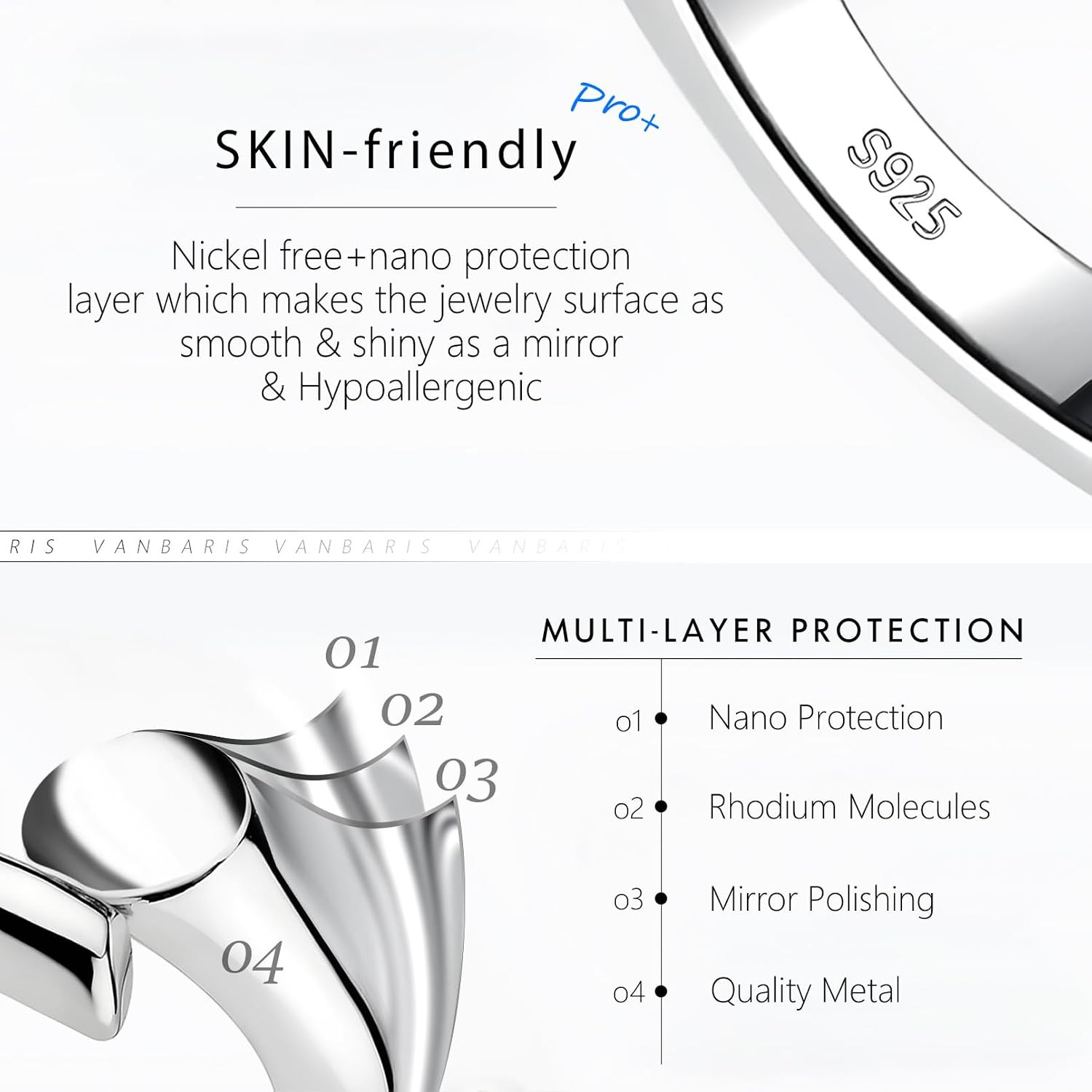 Rose Gold Necklace Extender for Women, Bracelet Anklets, 3+4 Inch | 925 Sterling