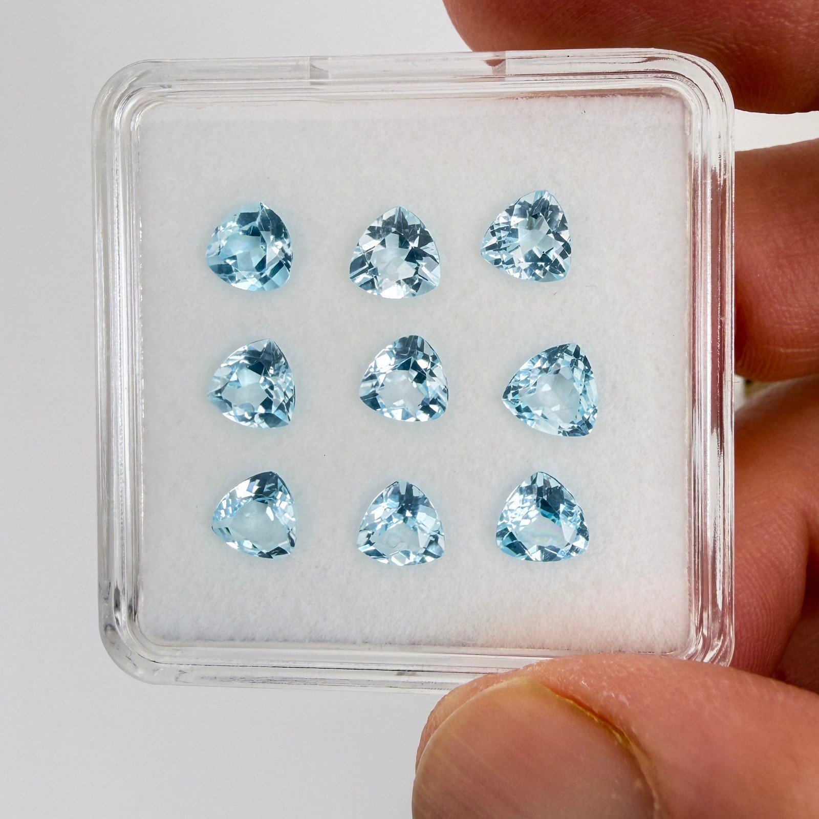 Natural Blue Topaz 6mm Trillion Faceted Gemstones Calibrated Lot Wholesale USA