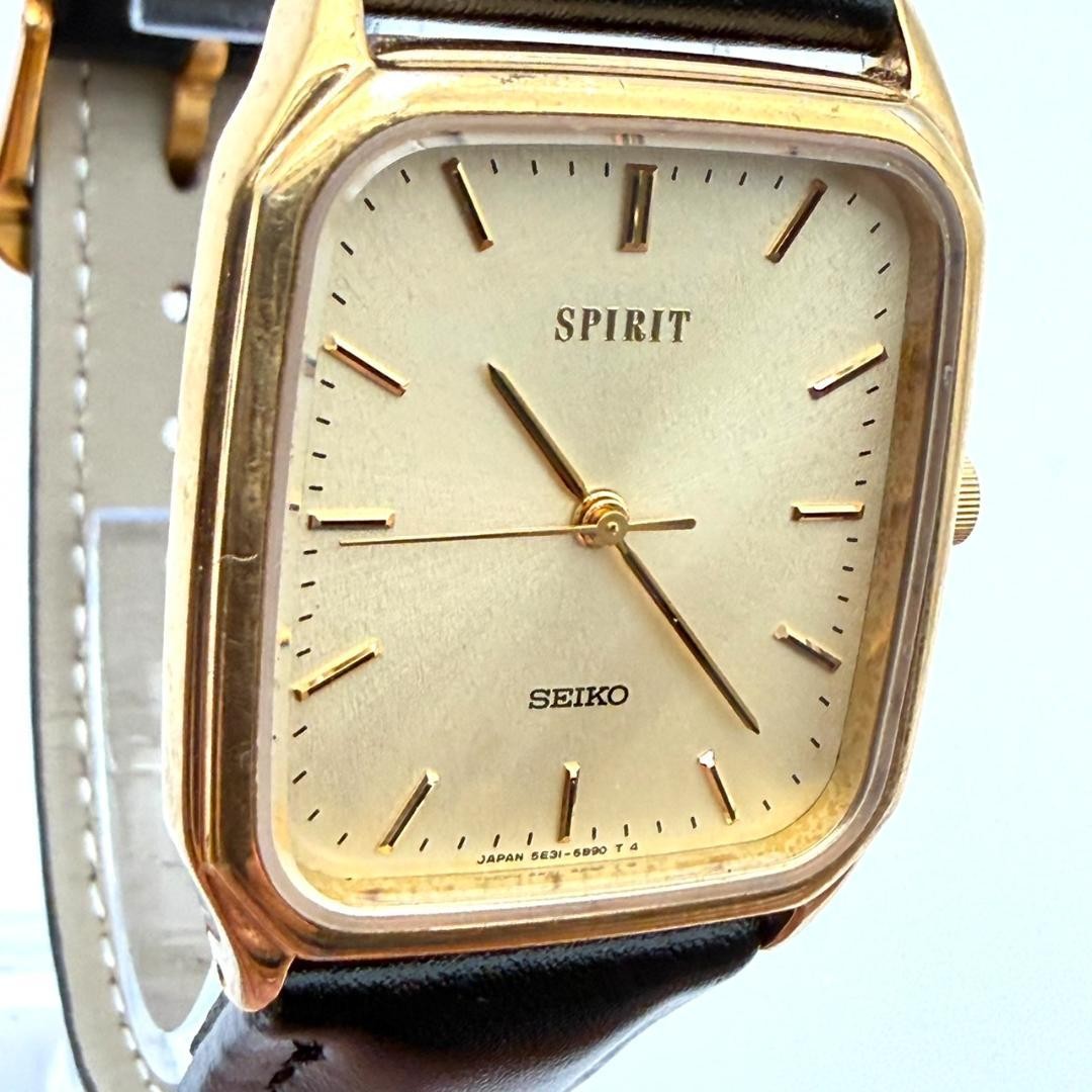 Vintage Seiko SPIRIT Square Gold Watch, New Battery, Men’s, Working Conditio