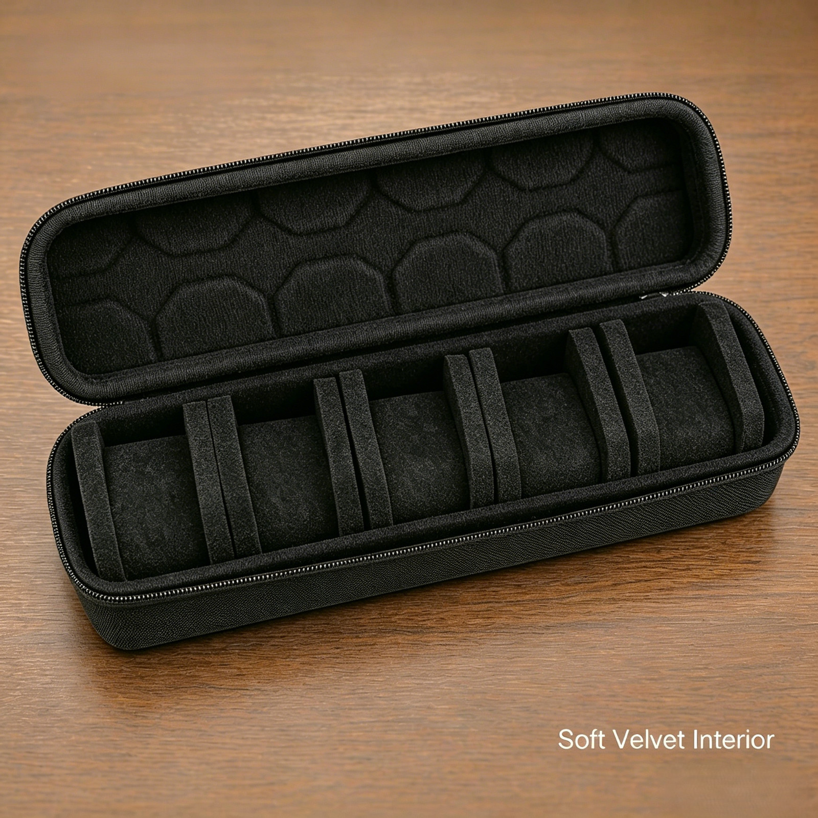 Watch Carry Organizer for 5 Watches Padded Storage Case with Secure Zip Closure