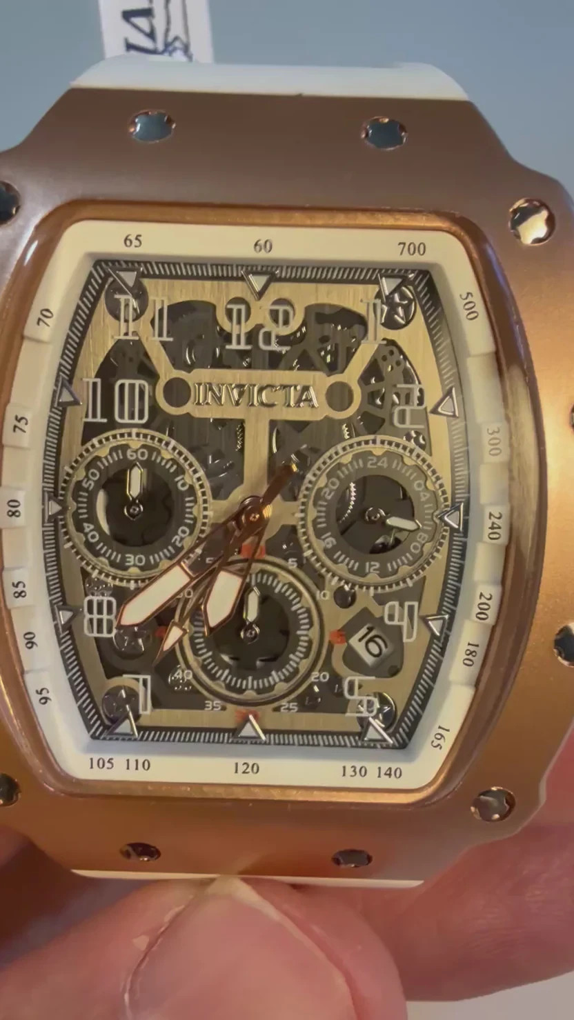 Invicta Racing 69702 -Rose Gold All Day Nitro Gen- 43mm White Dial Chrono Watch