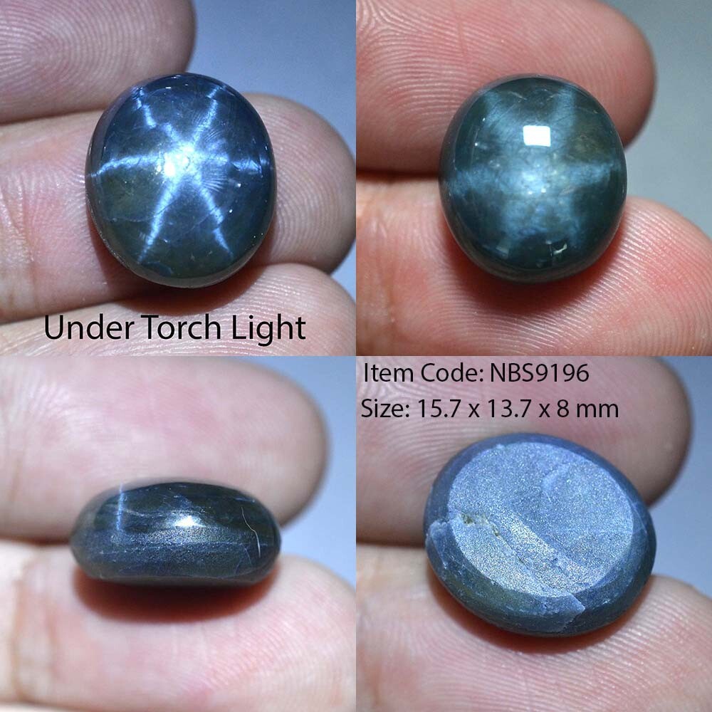 20.30 Ct 15.7×13.7 MM Natural Blue Star Sapphire 6 Rays Cabochon Jewelry NBS9196