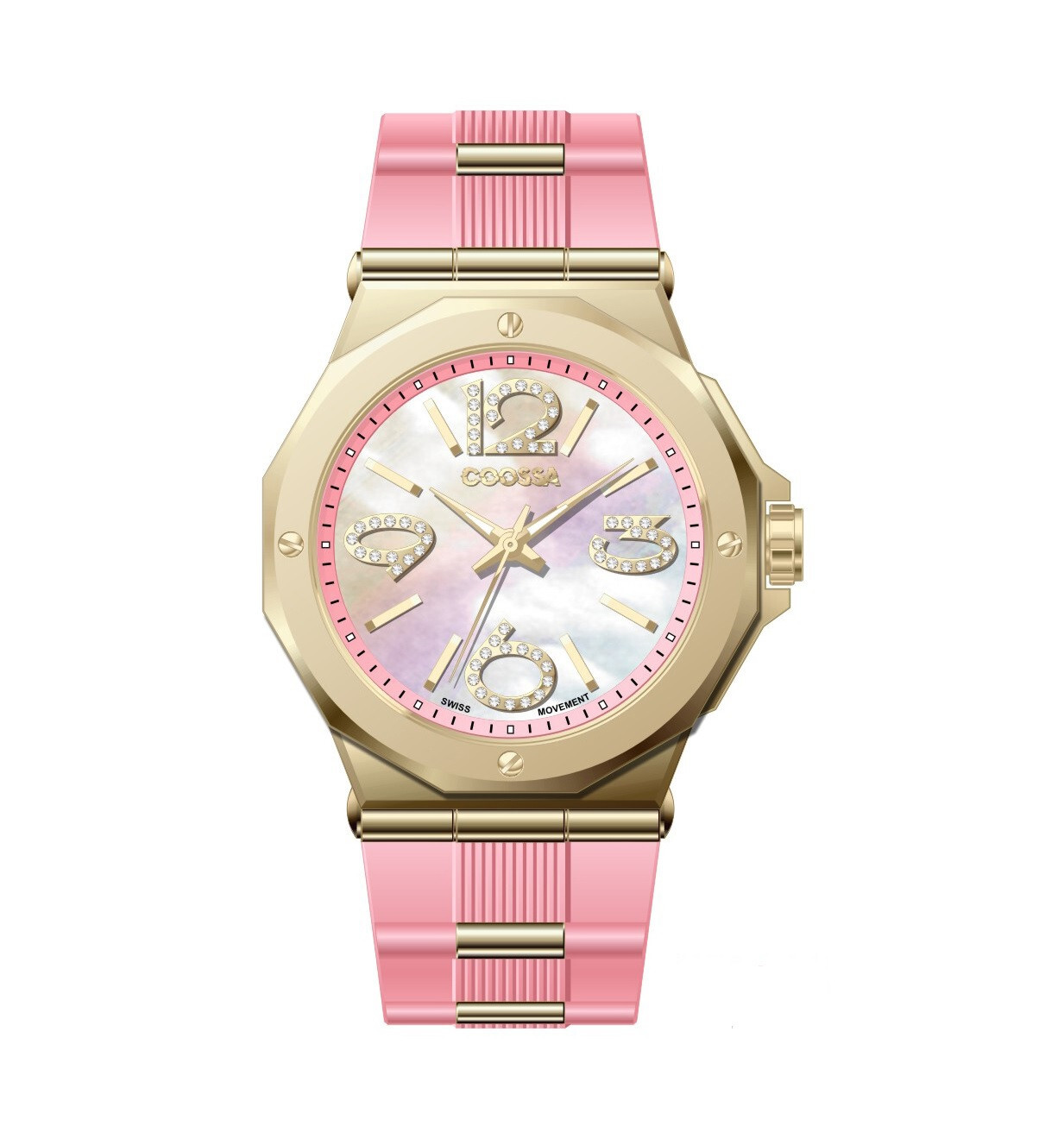Coossa Original Women’s Watch 36.5MM Case Swiss Movt 100M WR Mother Of Pear Dial