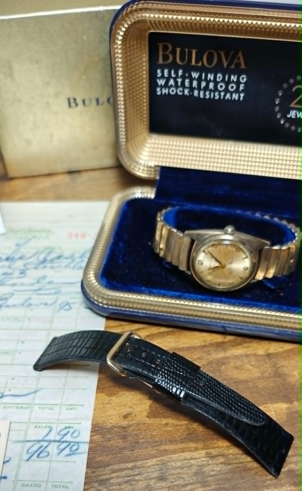 Vintage 1954 Bulova 23 Jewel Automatic Men’s watch with box and all paper work.