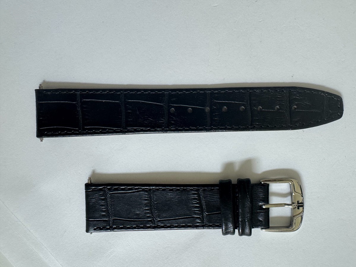 Jacques Lemans Genuine leather black band strap 20mm
