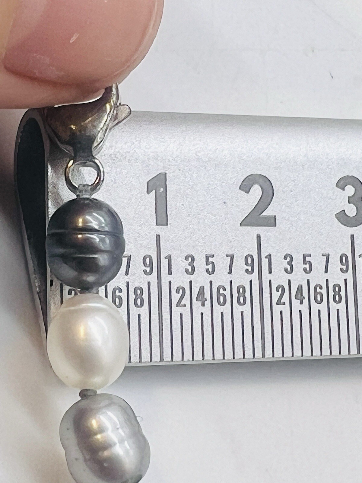 Honora Graduated Pearl Necklace Gray White Black Tuxedo 20″ Sterling Silver