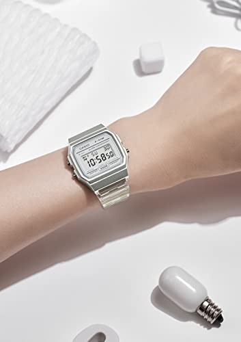 CASIO F-91WS-7JH Digital Watch Clear White Retro Alarm Quartz Japan New