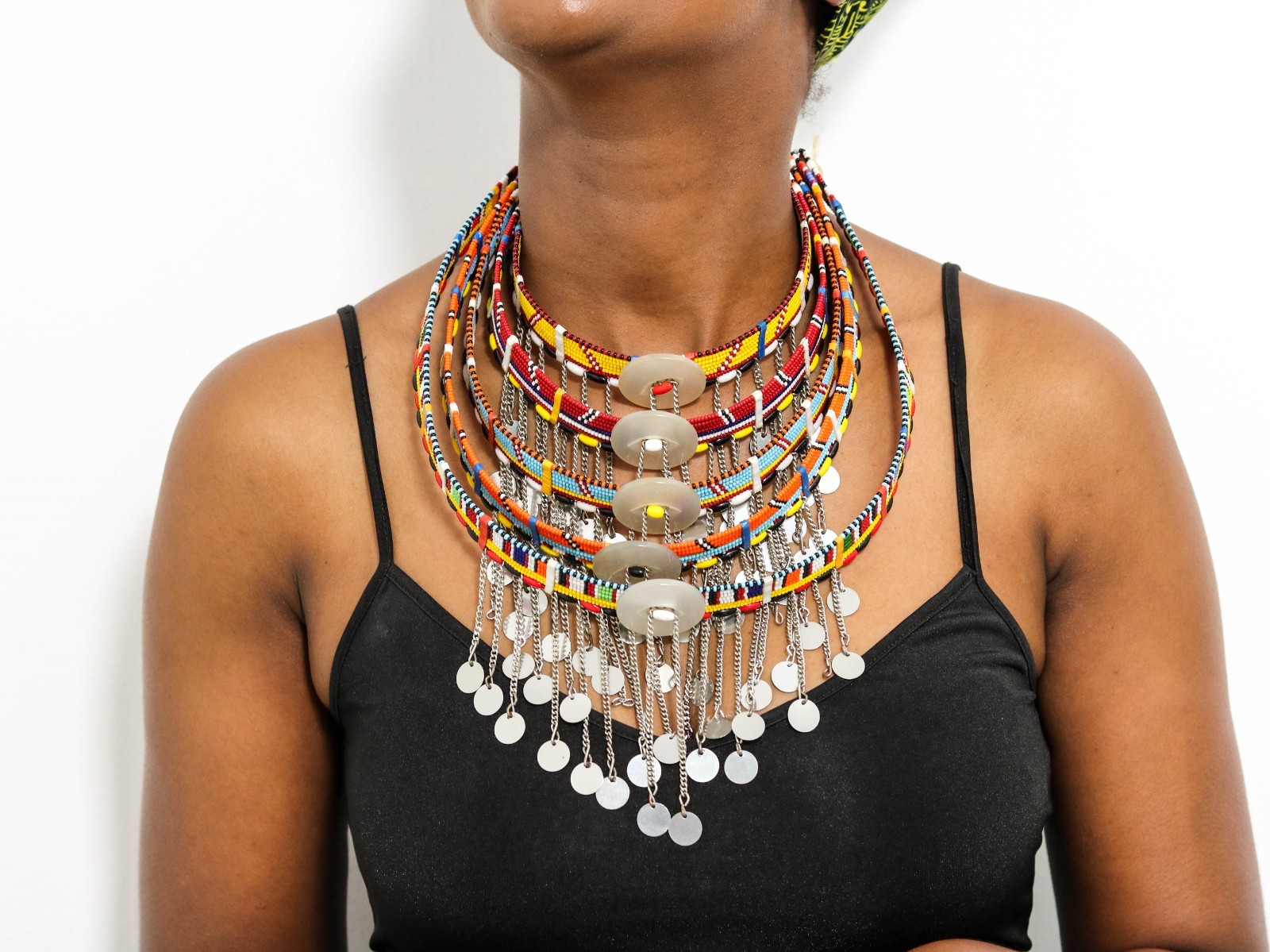 Handmade Maasai Beaded Collar Necklace African Tribal Statement Women Jewelry