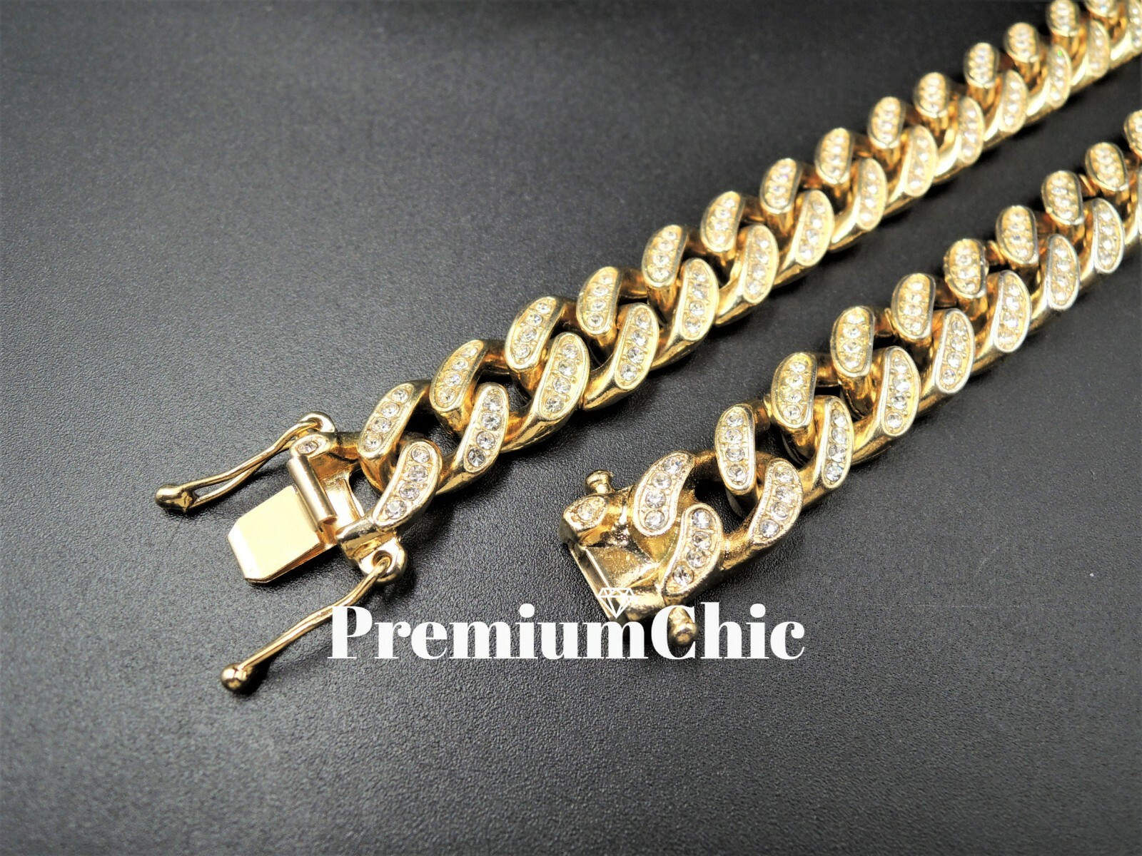 16″ or 18″ Miami Cuban Link Choker Necklace ICED Mens Plated Hip Hop CZ Jewelry