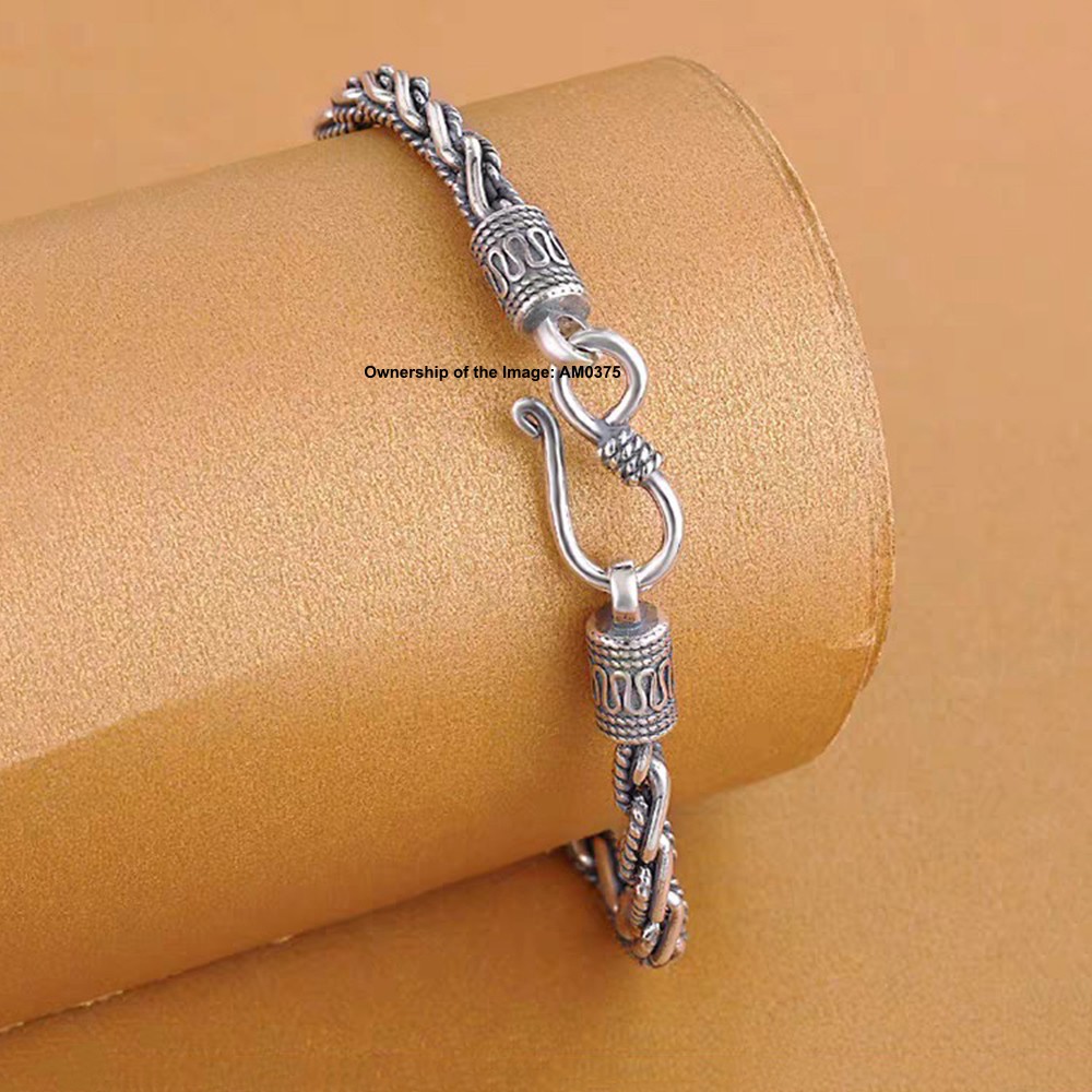 Pure 925 Sterling Silver 4mm Rope Link Chain Women Men’s Bracelet 7.5-8.26inch