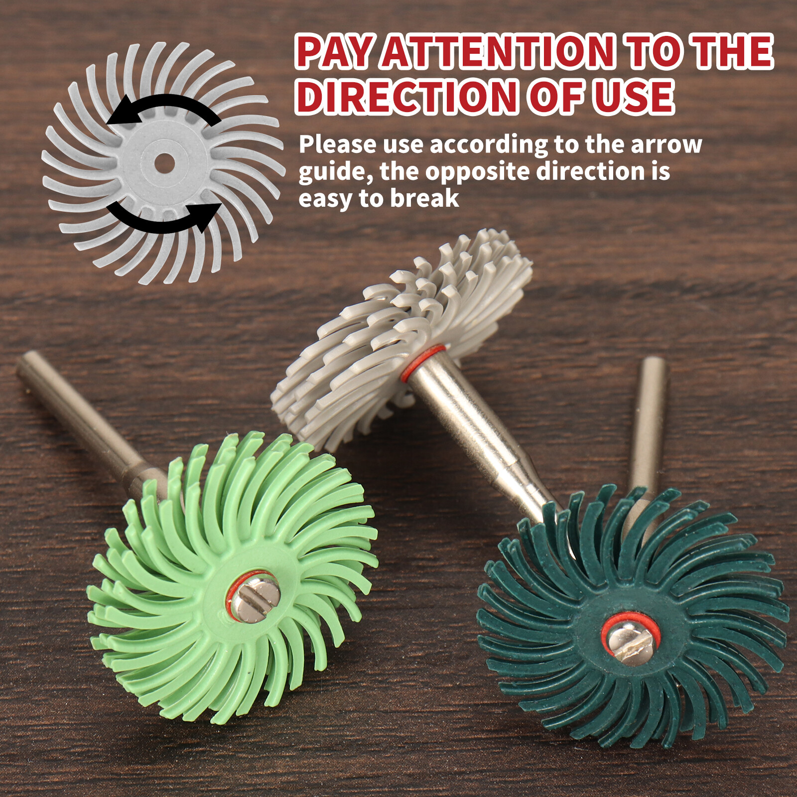 76Pcs 1″ Radial Bristle Disc Kit with 2.35mm/3mm Shank for Rotary Tools 80-2500#