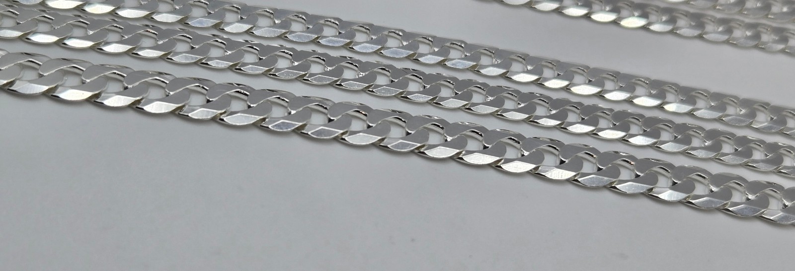 NEW CUBAN CURB Chain Necklaces, 925 Sterling Silver, Italy Handmade, 6mm-7mm