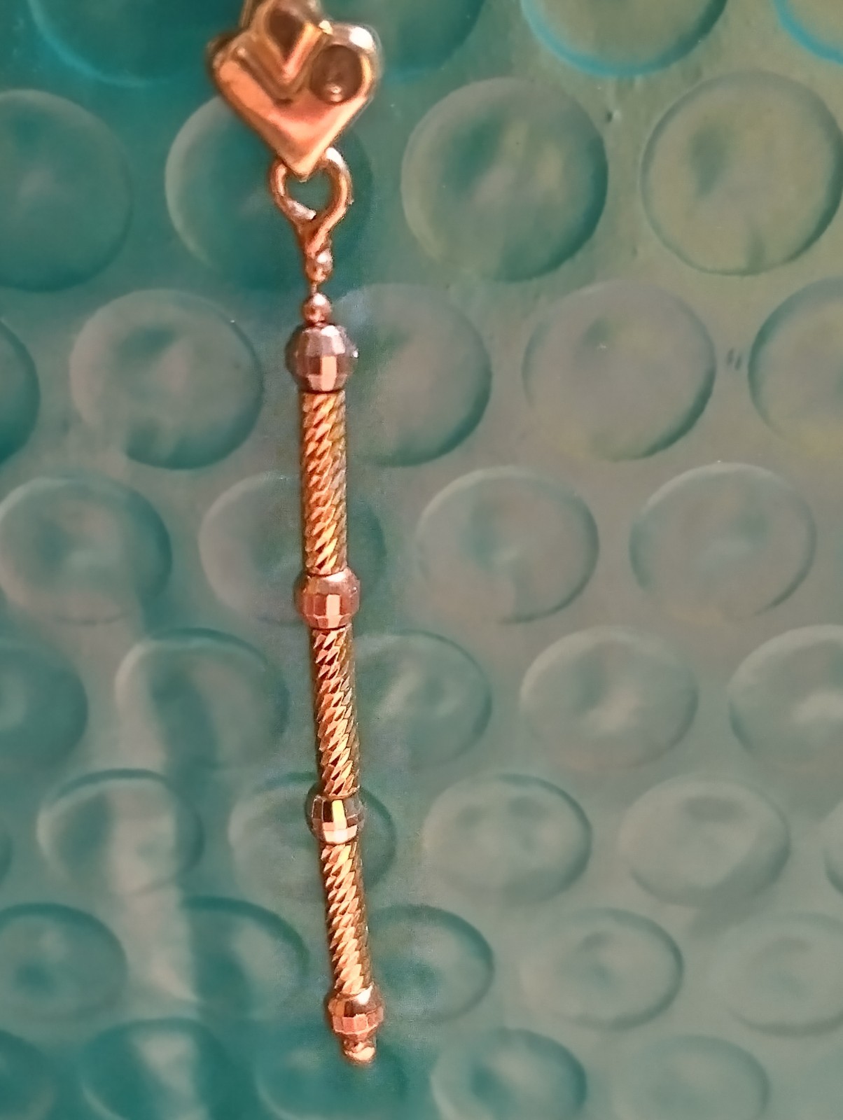 10k Tricolor Earrings 2.25 Inches Long And 2.2 Grams gold