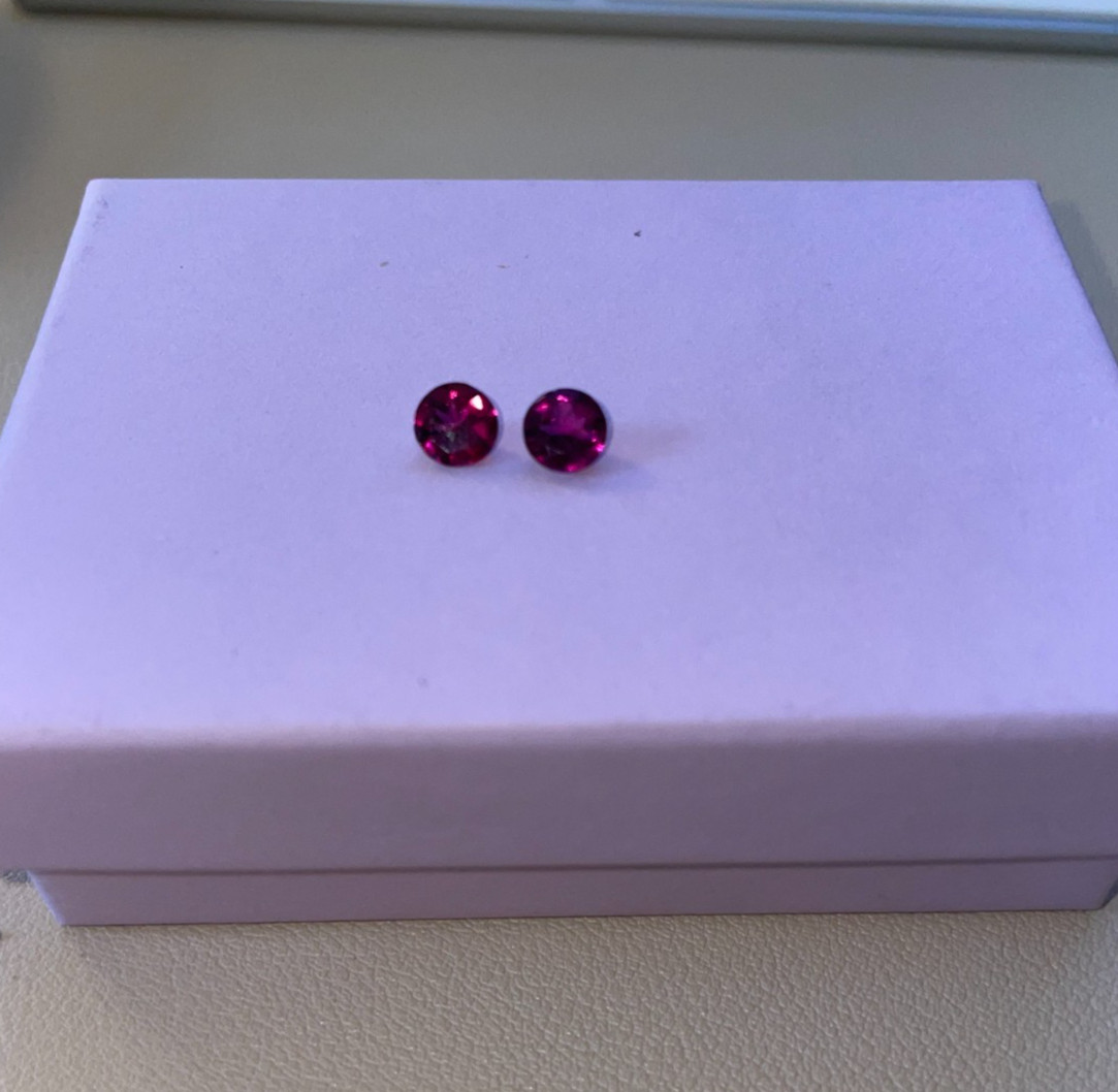 1.60ctw Rhodolite Garnet Matched Pair 6mm Round Purple Loose Gemstones