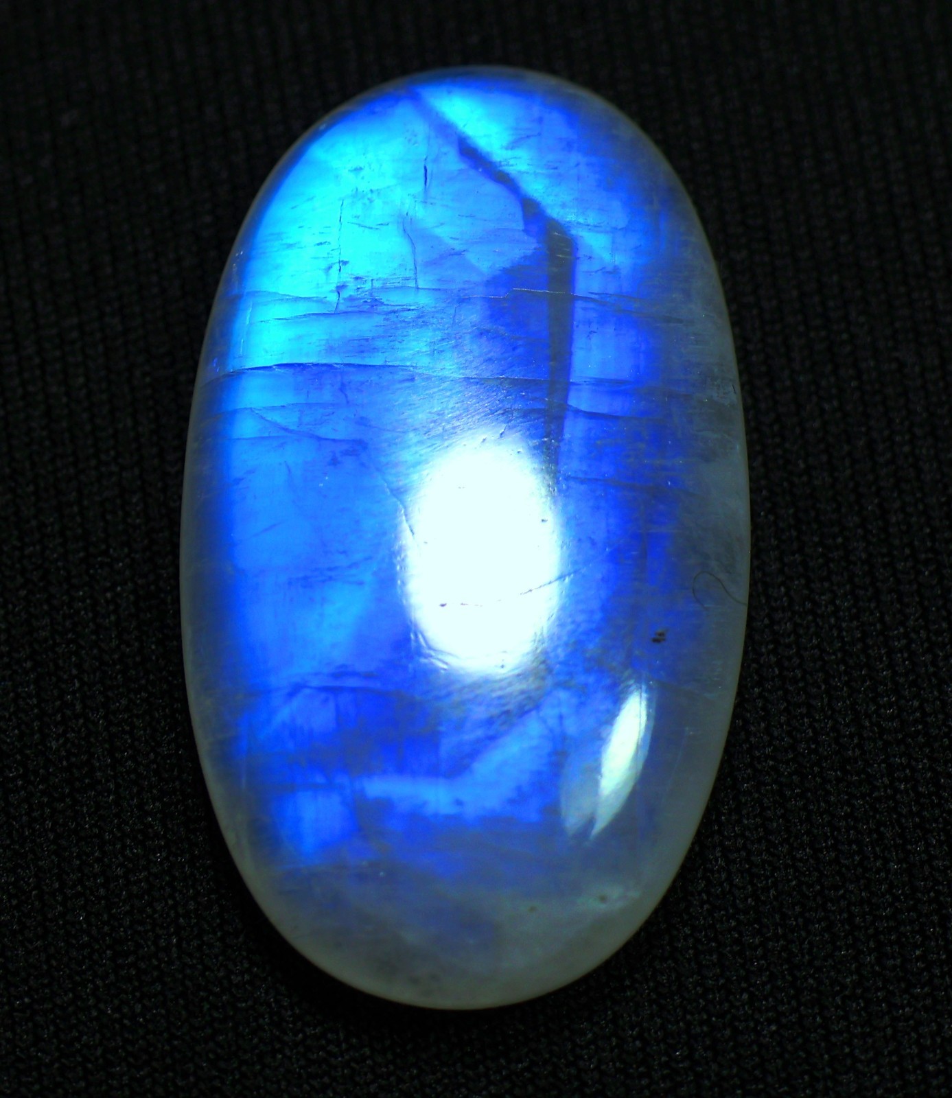 37 Ct 7X19X32 mm Natural Blue Fire Rainbow Moonstone Oval Cabochon Gems RU-19