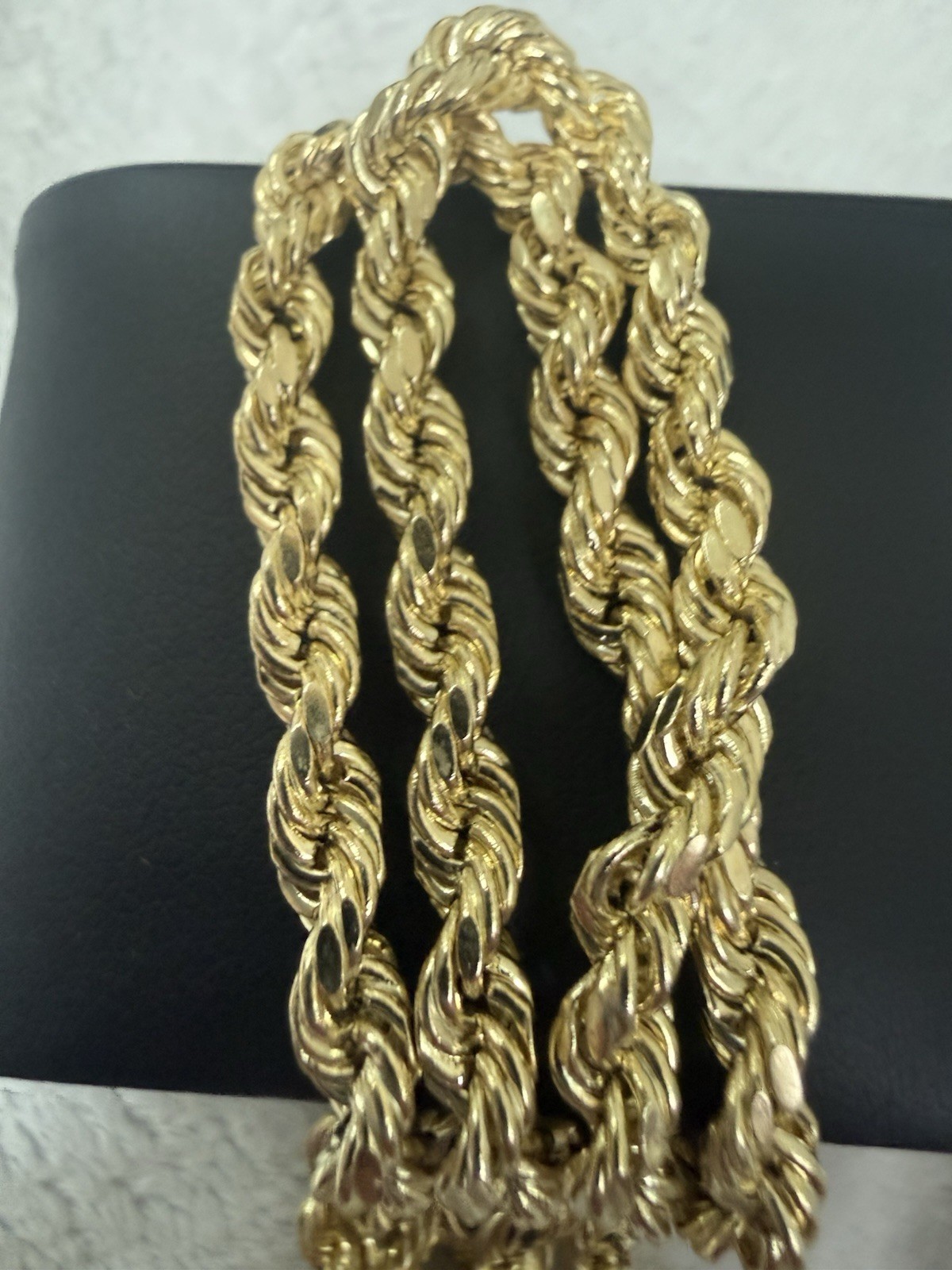 10kt Yellow Gold rope Chain Necklace 5mm 24” Inch New 12.02 Grams Stamped