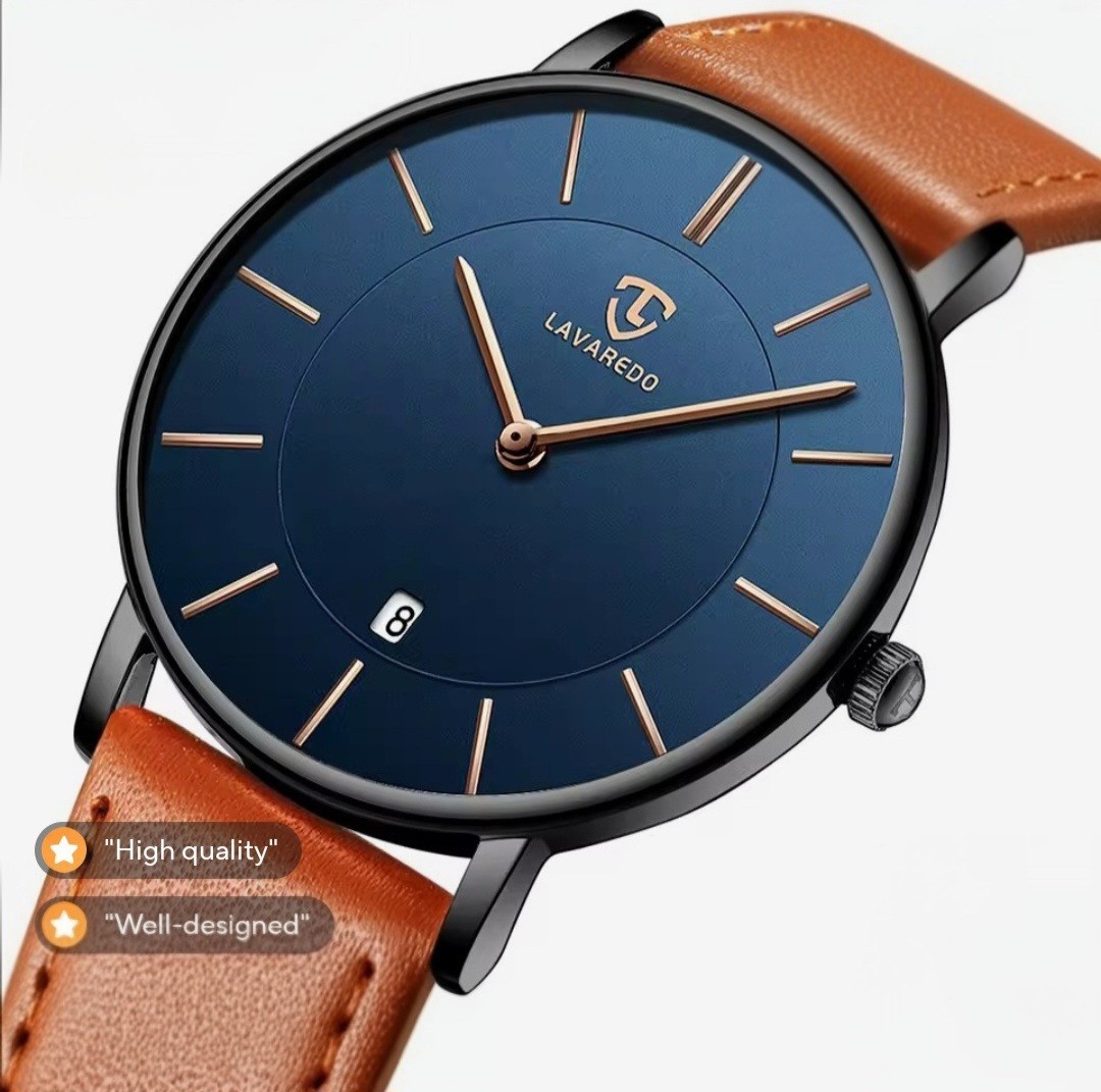 BEN NEVIS Slim Quartz Watch For Men With Leather Strap Waterproof Wristwatch