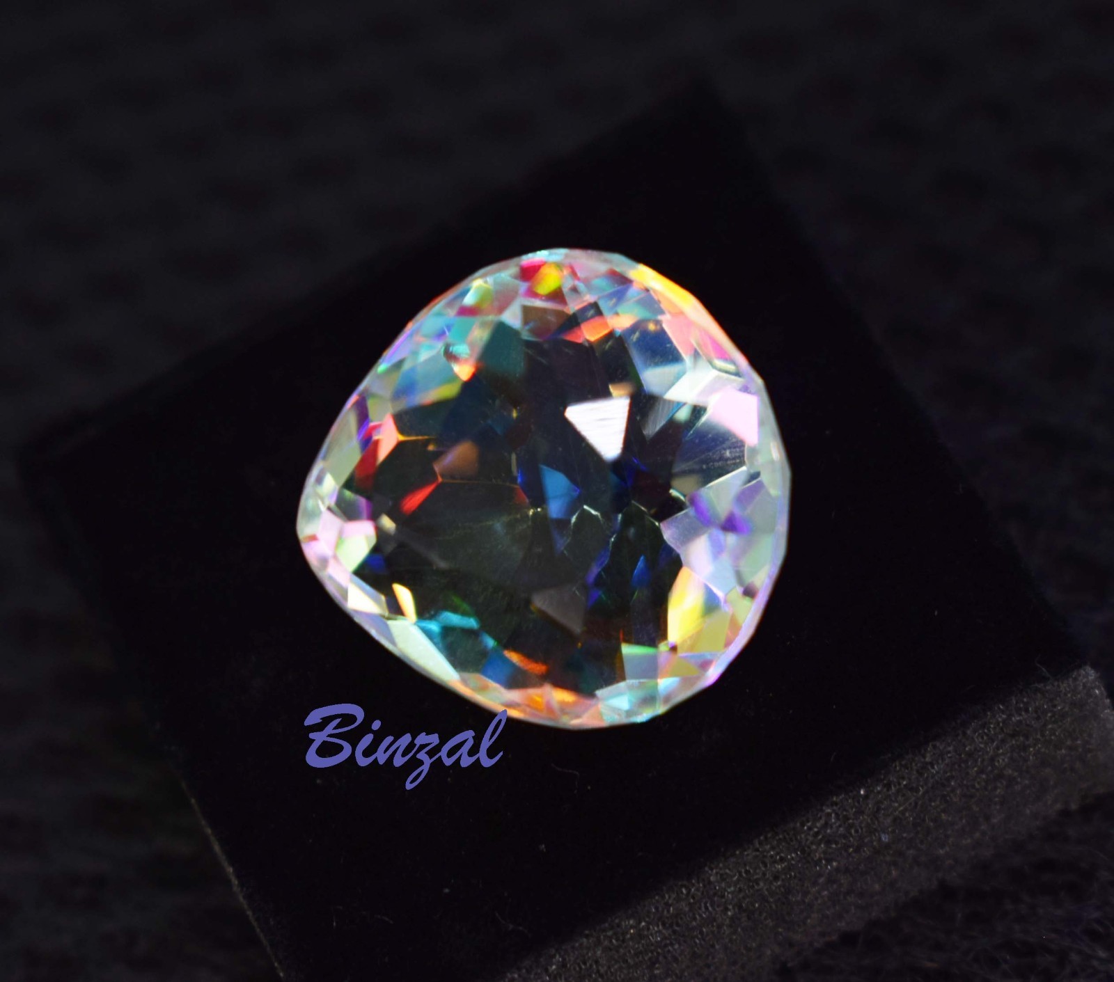 38-40 Carat Mystic Topaz Short Pear Cut Iridescent Rainbow Loose Gemstone