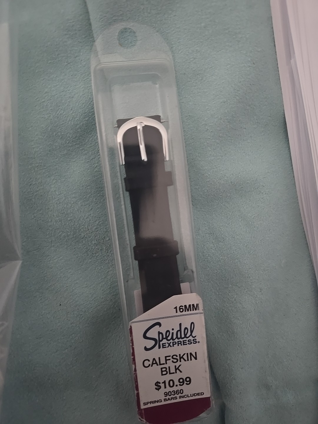 Speidel Express Calfskin Black Casio Watches 16 mm NOS NEW R136