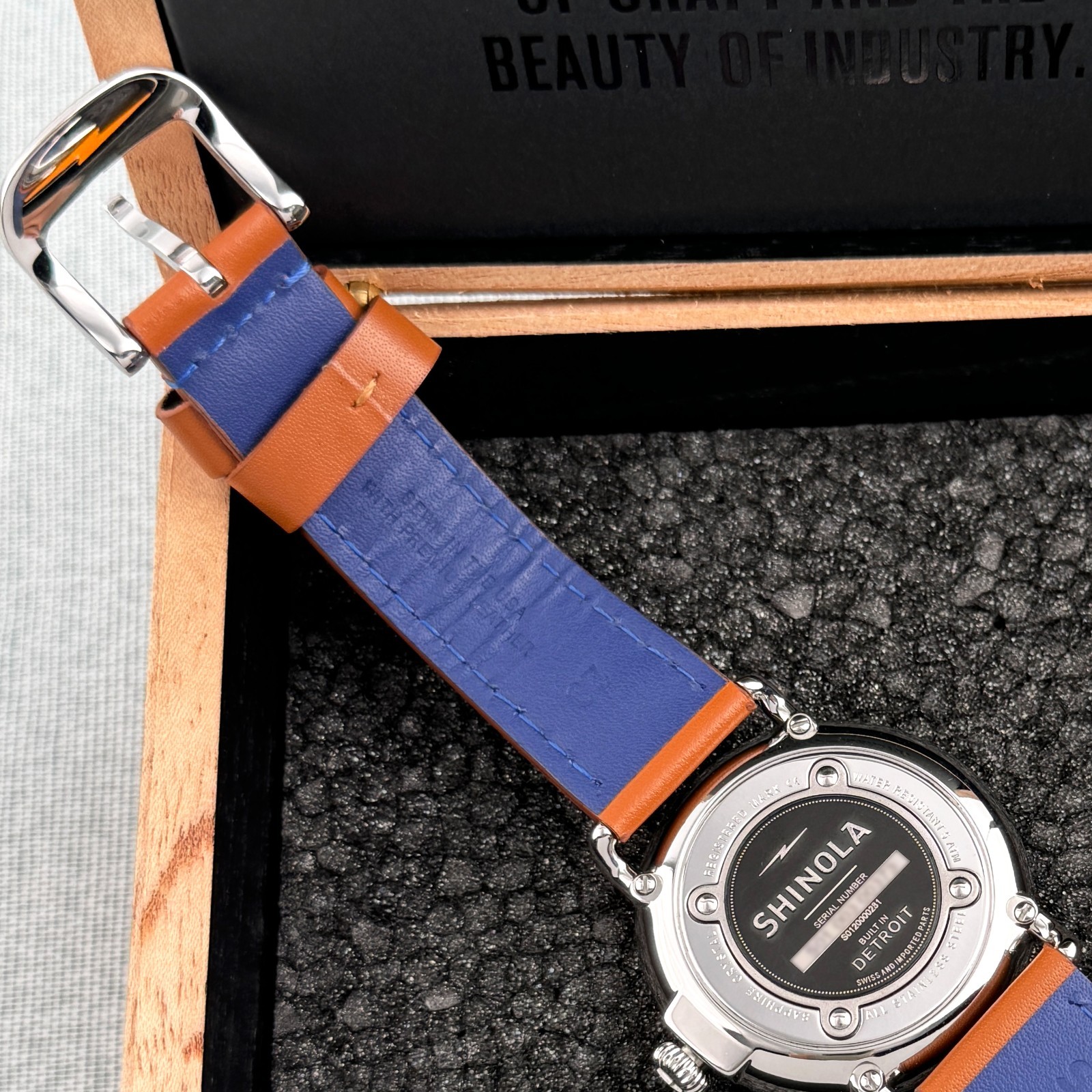 Shinola Runwell Quartz 47mm Slate Collegiate Blue Dial Argonite 1069 Men’s Watch
