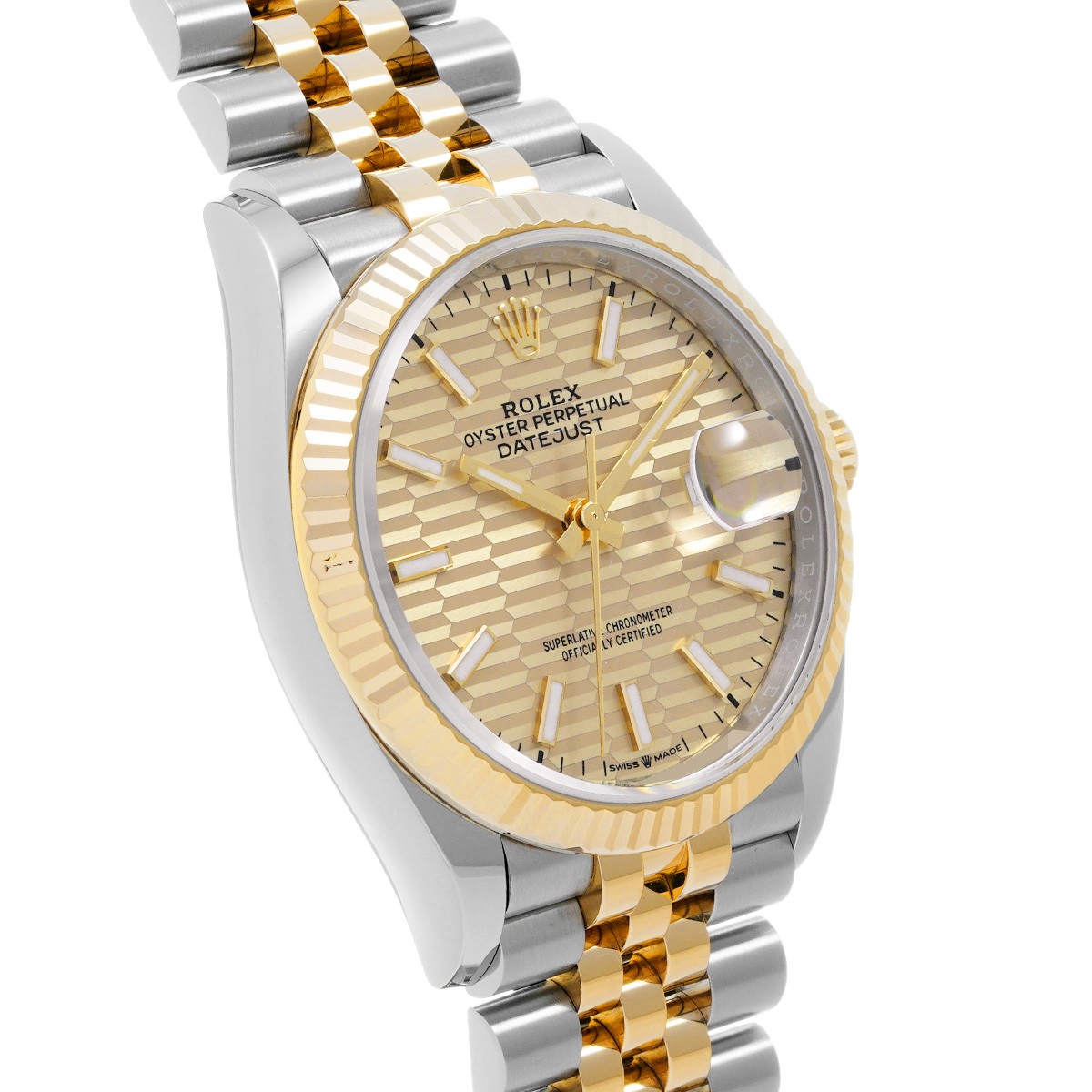ROLEX Datejust 126233 Golden Fluted Motif WATCH 695958