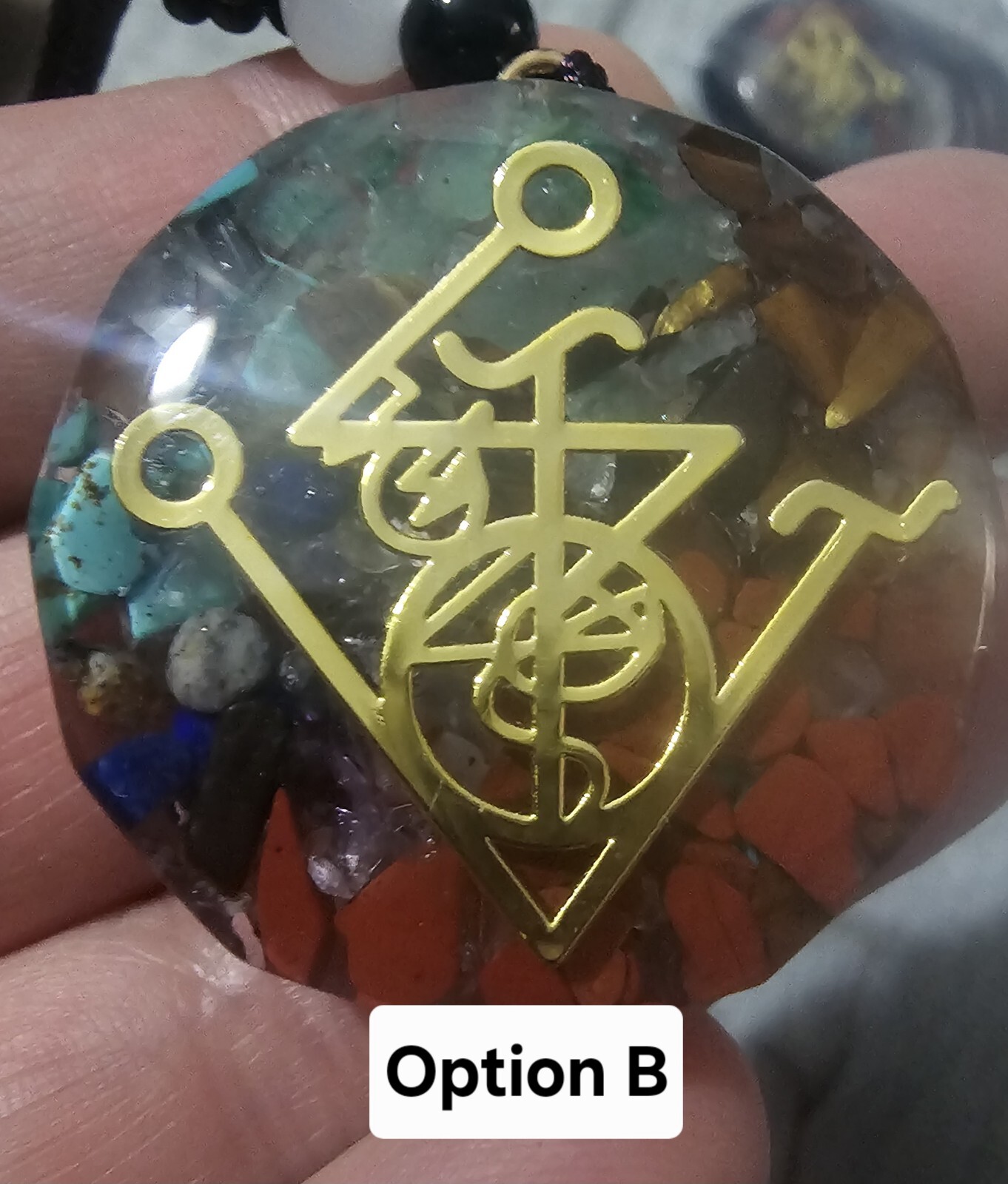 Orgonite 7 Chakra Healing Necklace EMF Protection, Meditation, Reiki