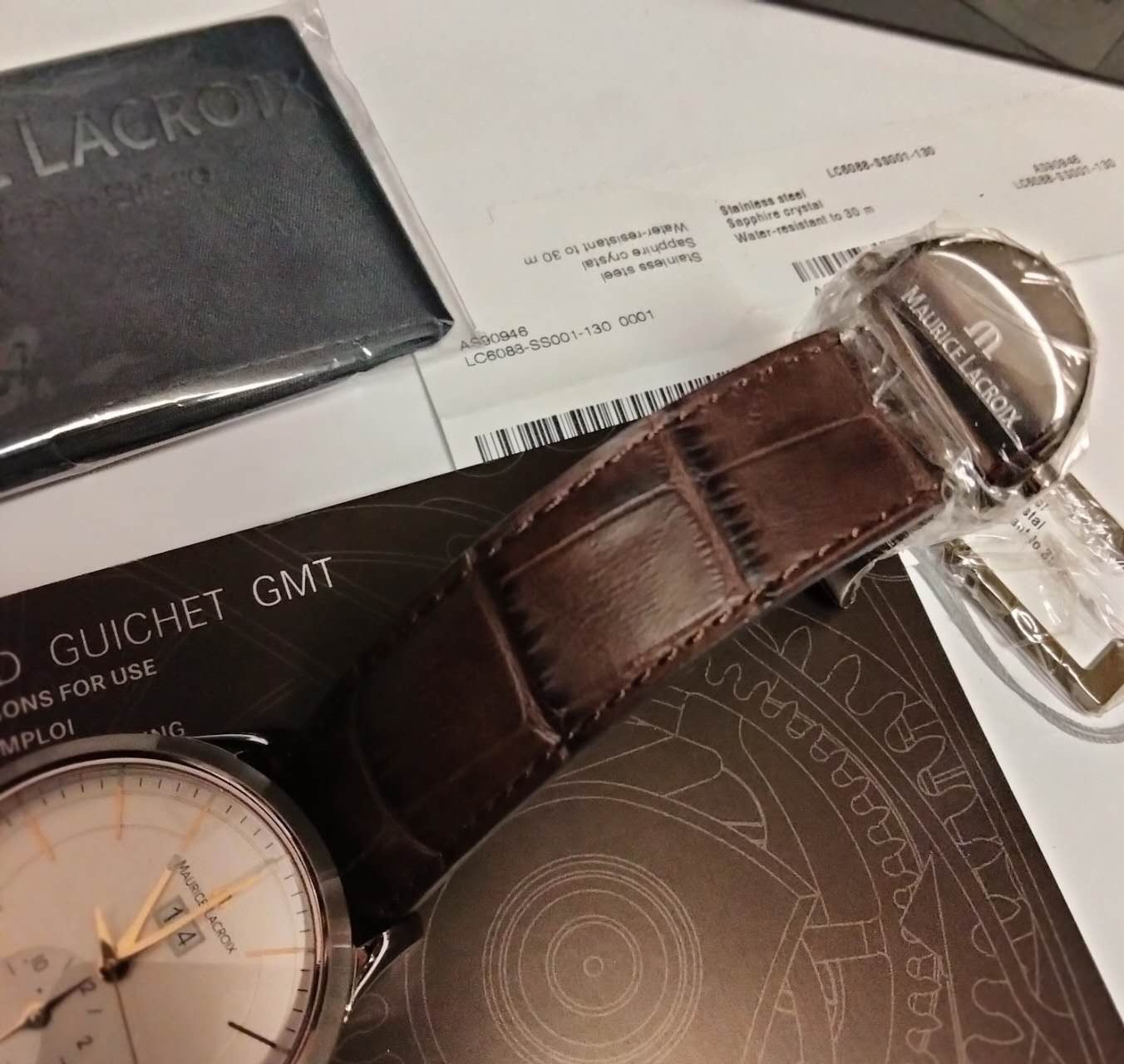 Maurice Lacroix LC6088 Automatic Men’s Watch White Dial Big Date GMT Dual Time L
