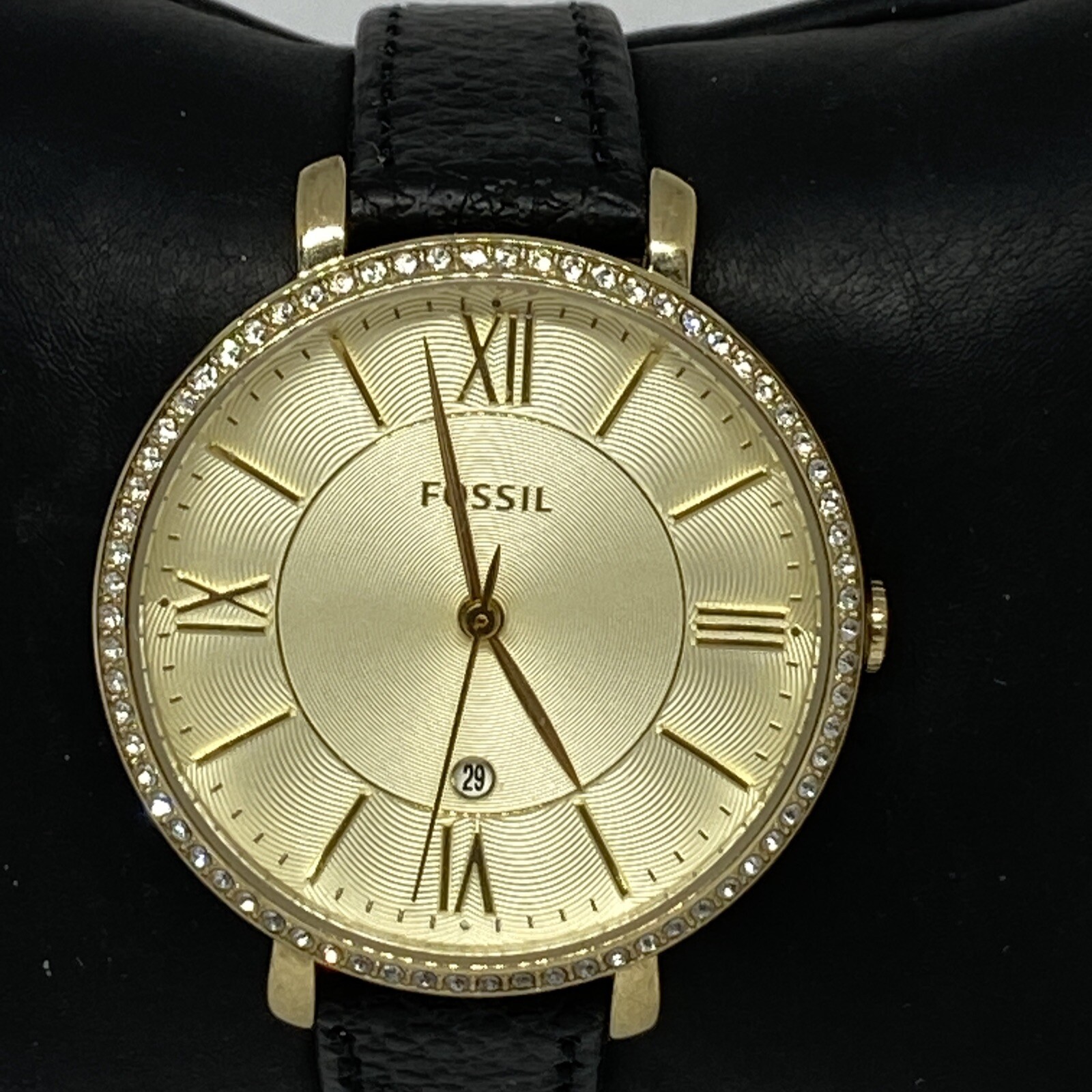 Fossil Jacqueline ES3547 Women’s Black Leather Analog Dial Quartz Watch NO126