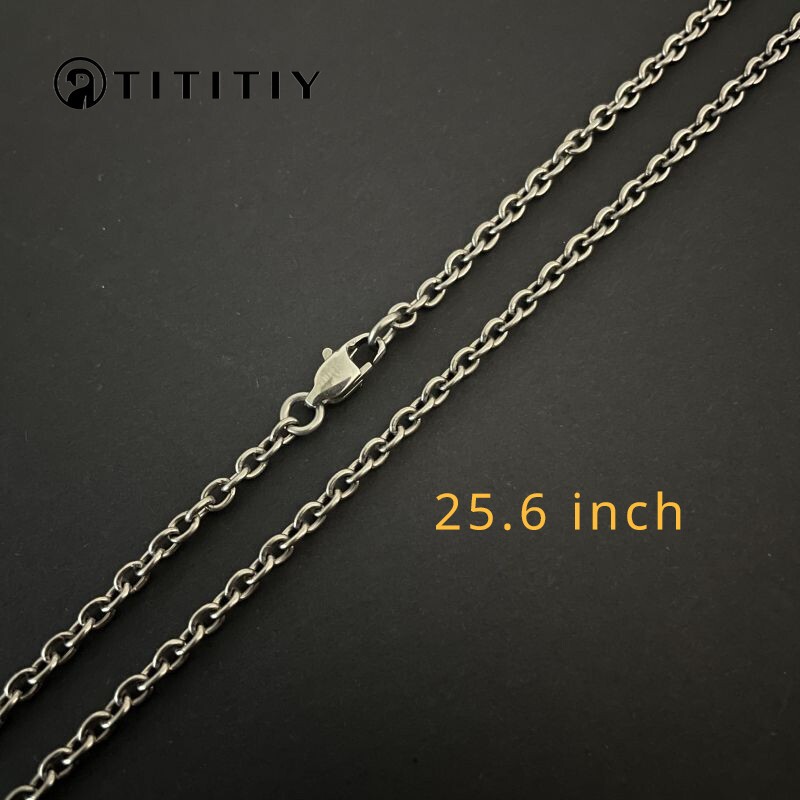 New Pure Titanium Necklace O-Chain Wide 3mm be antiallergic Easy To Match 25.6″