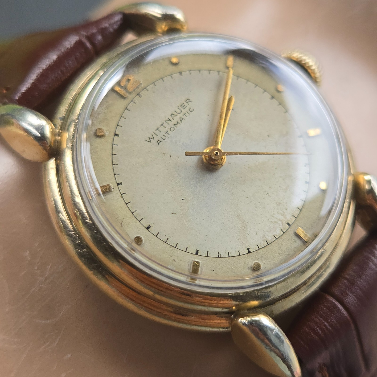 Vintage WITTNAUER men’s automatic watch AS 1250 Bumper 10K GF 1940s