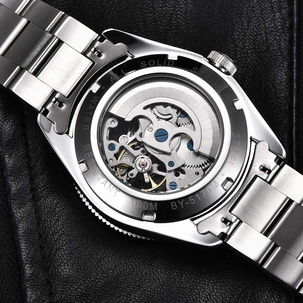 Mens Automatic Watch 42mm Stainless Steel Mechanical Waterproof 100M Diver Bezel