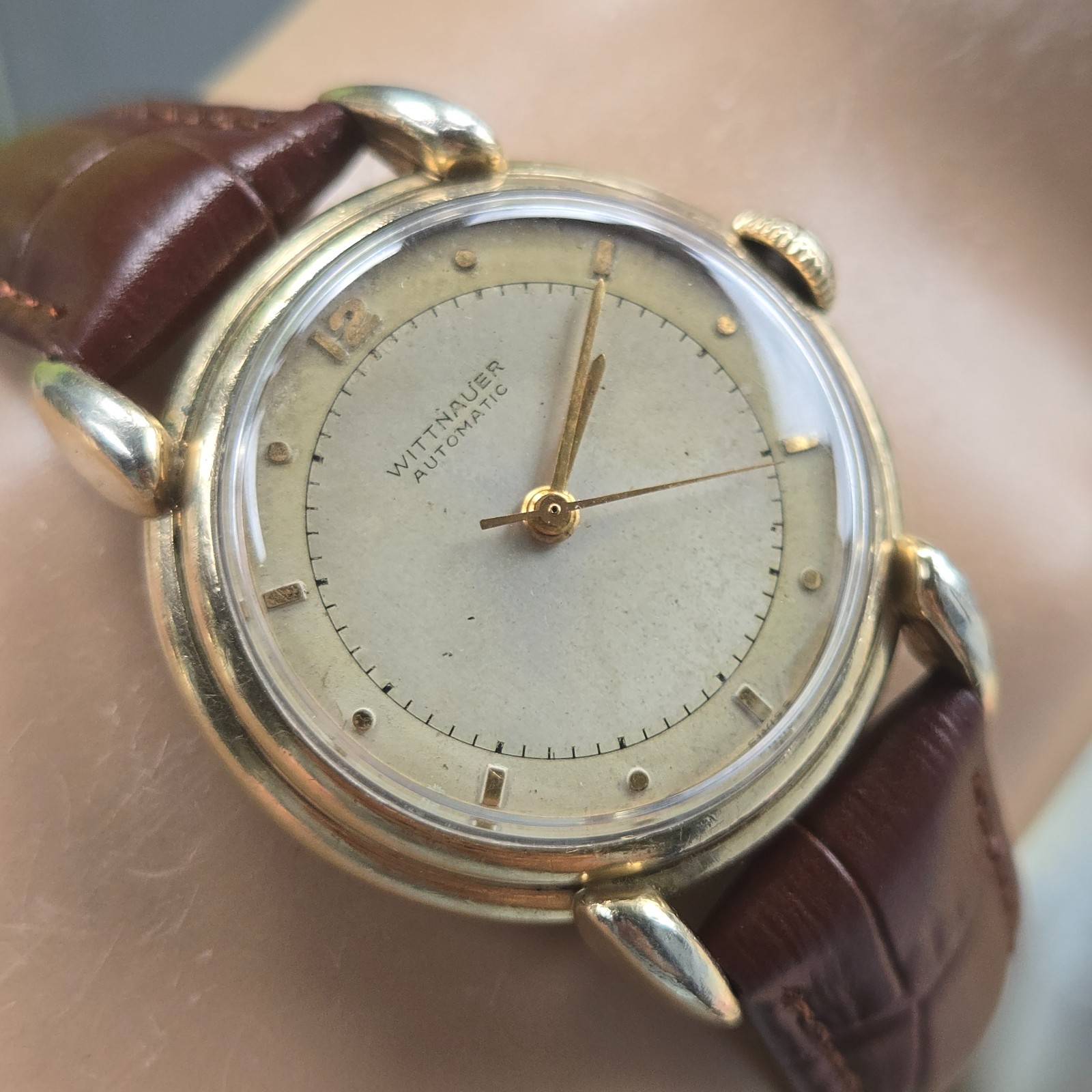 Vintage WITTNAUER men’s automatic watch AS 1250 Bumper 10K GF 1940s