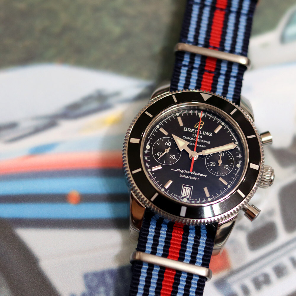 One-Piece Martini Inspired Lancia Rally Racing Colors Strap Nylon Watch Band