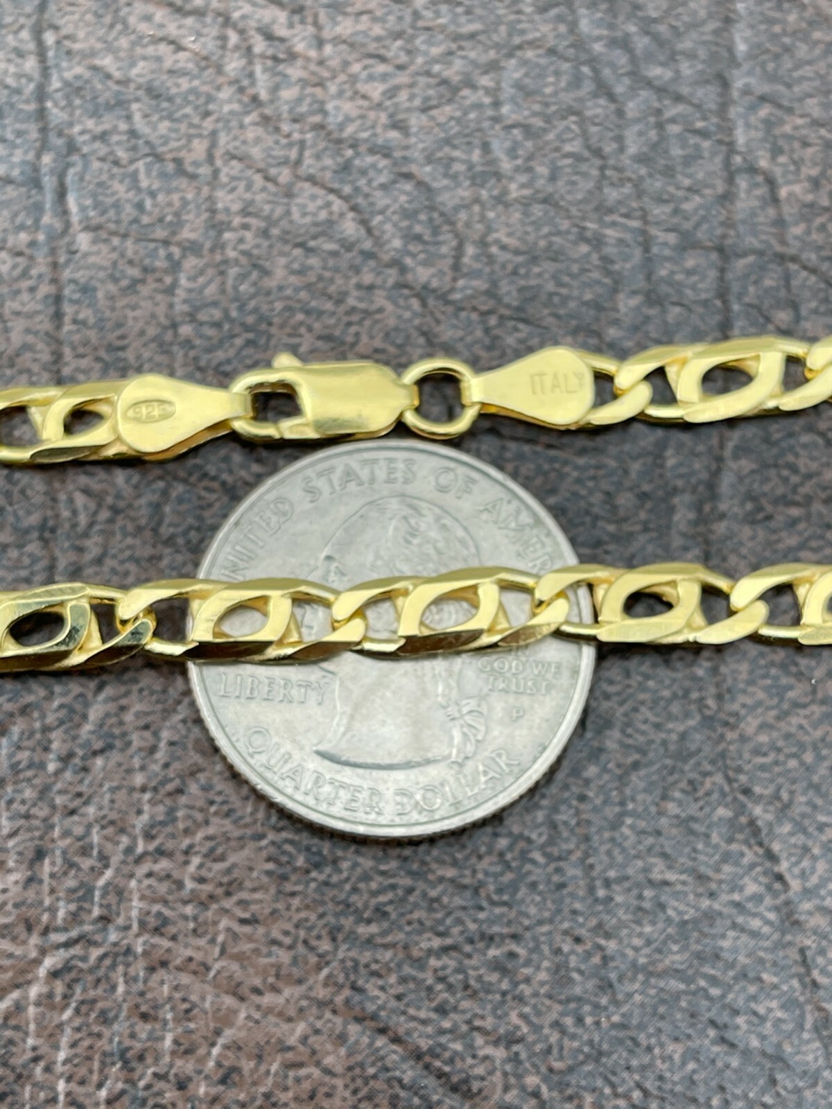 14k Gold Plated 925 Sterling Silver Men’s Tigers Eye Chain Necklace Or Bracelet