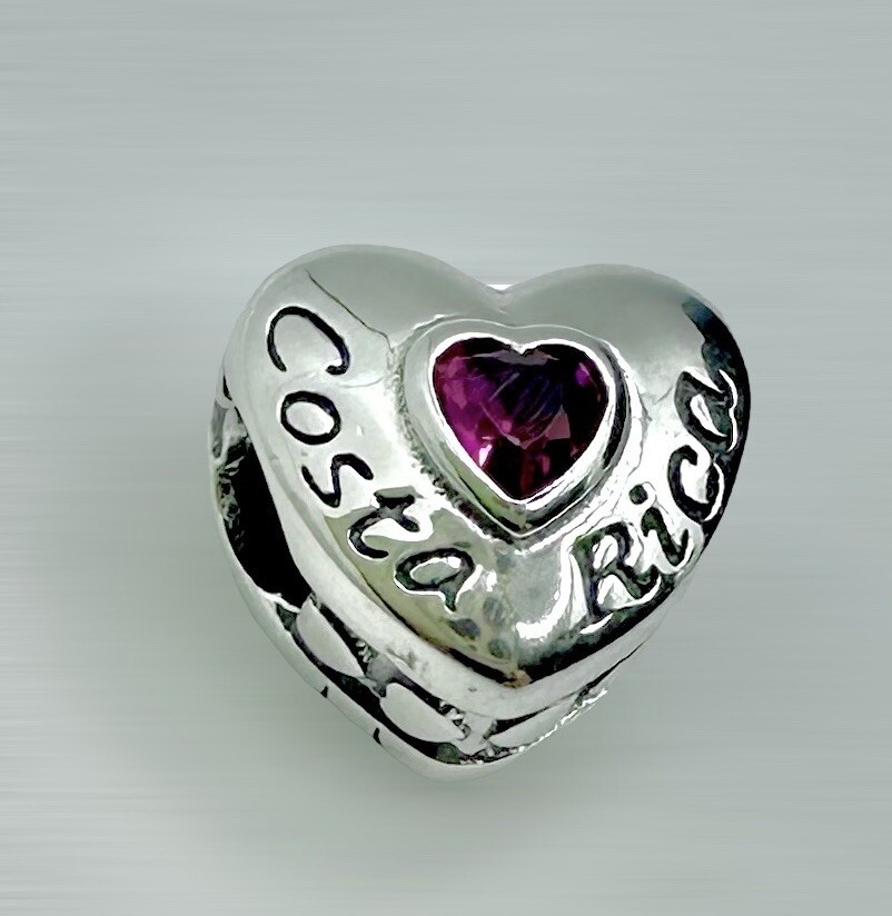 Charm Sterling silver Heart Tricolor Costa Rica
