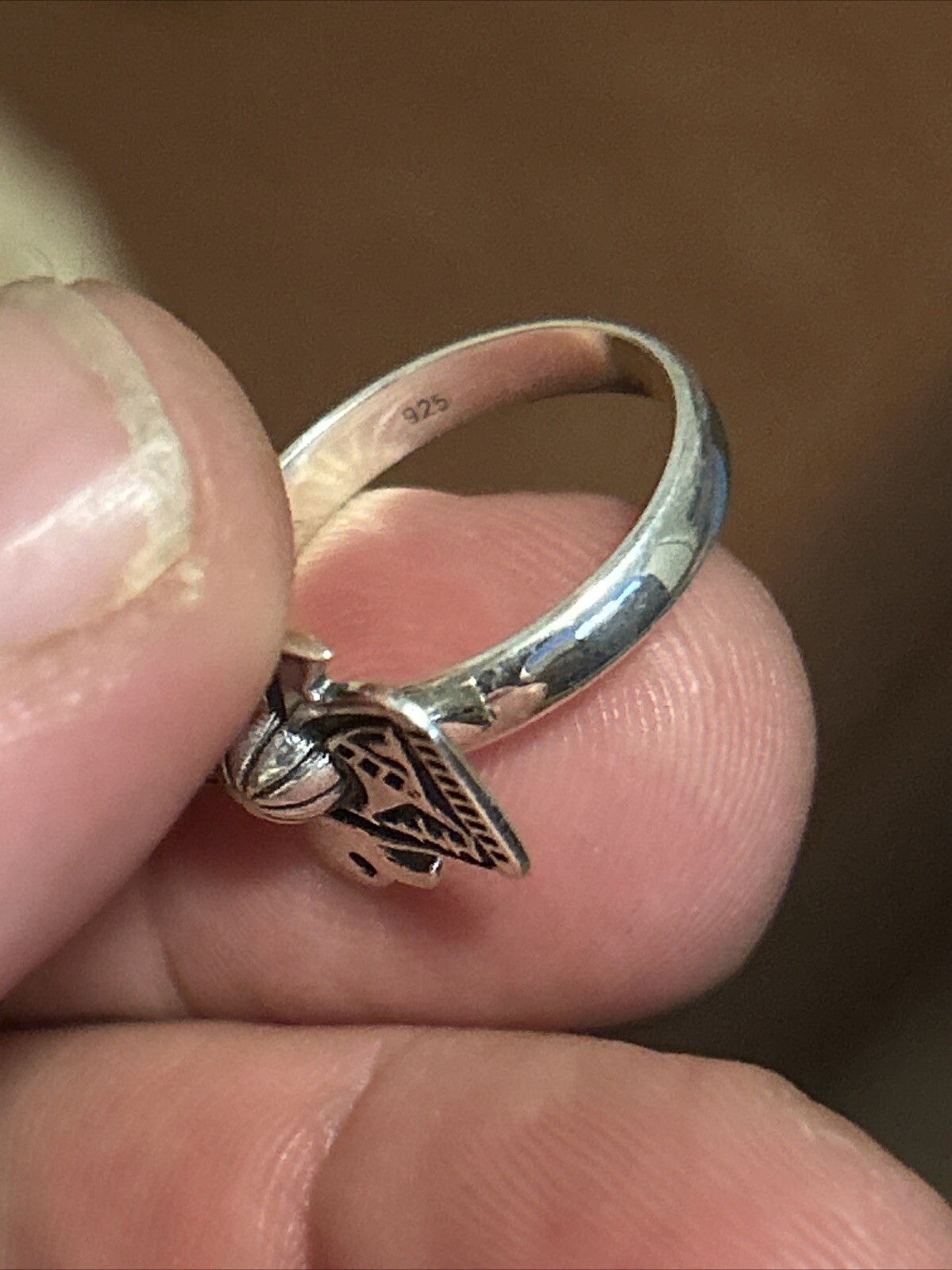 STERLING SILVER STAMPED THUNDERBIRD CONCHO SHOT BAND RING Sz 6,9,or 10 .925