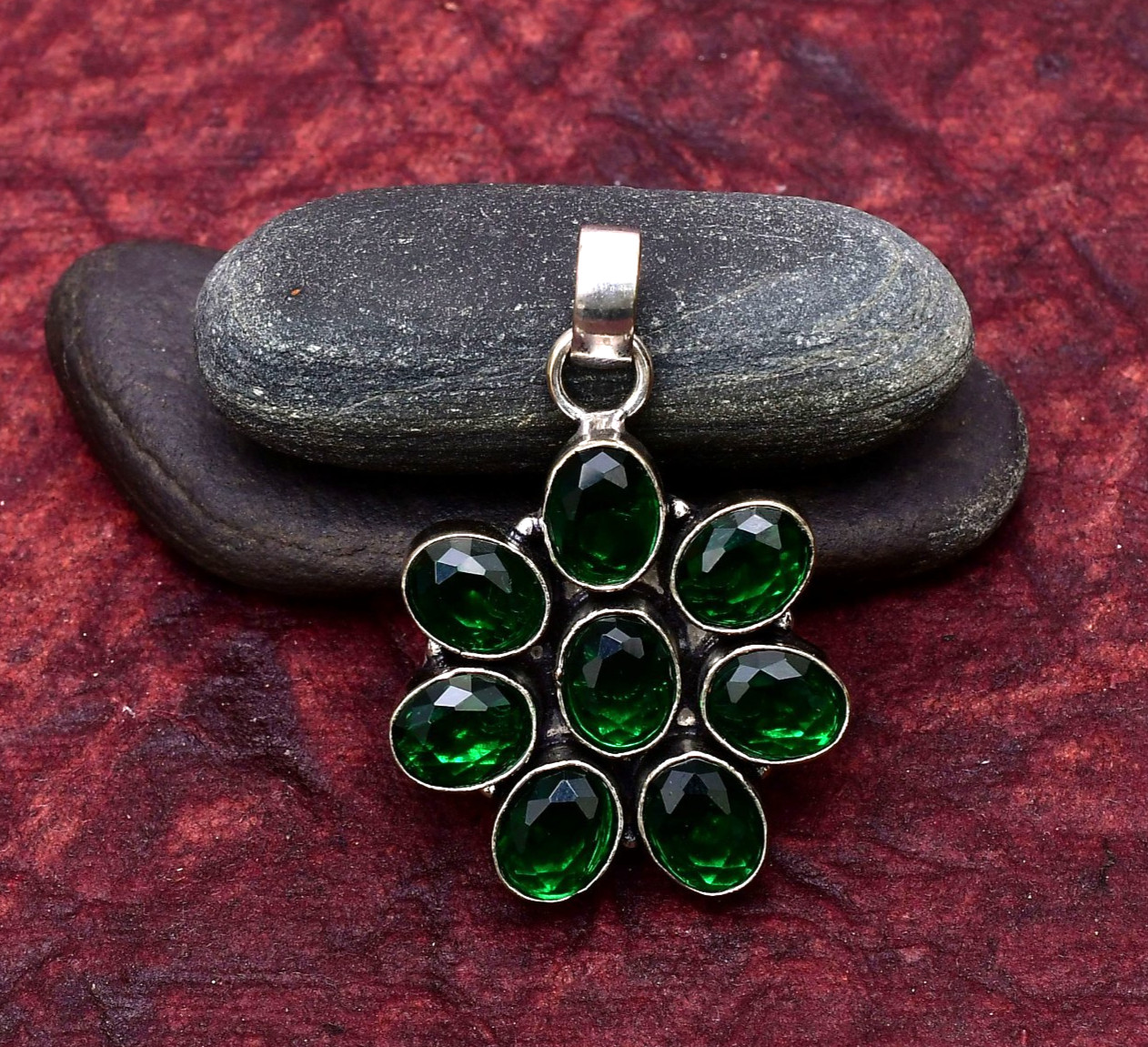 Chrome Diopside Gemstone 925 Sterling Silver Pendant Approx – 1.85″